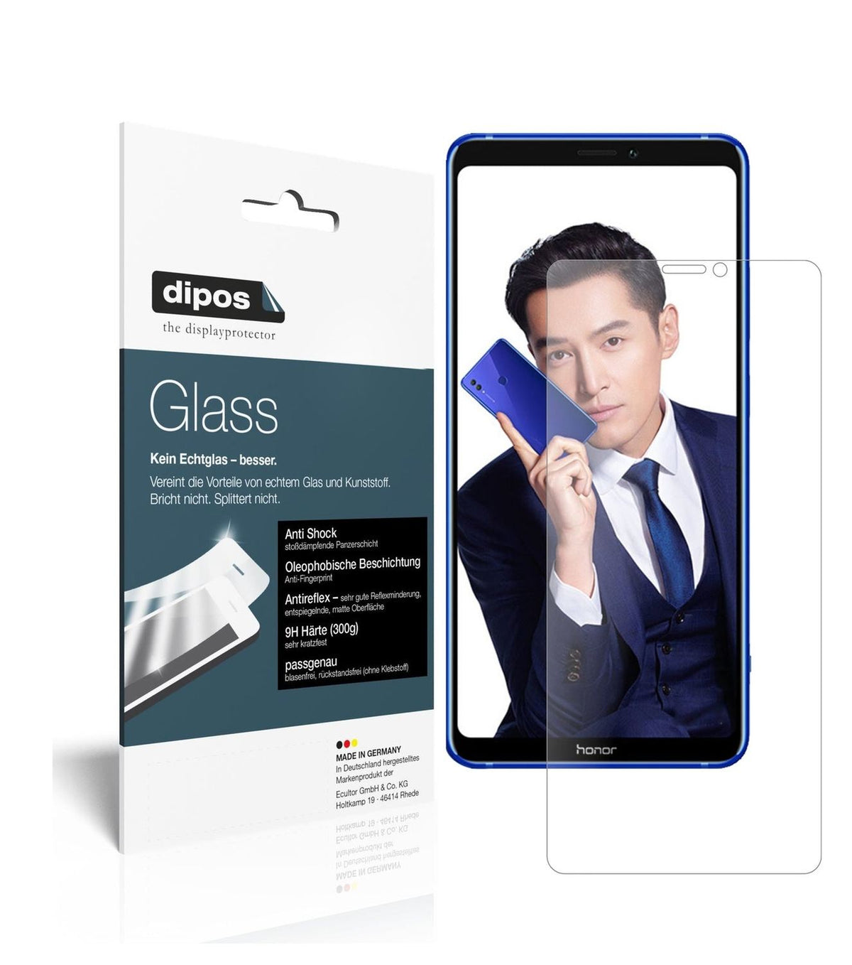 Matte Displayschutzfolie von dipos passend für Honor Note 10, 9H kratzfest und blasenfrei montiert