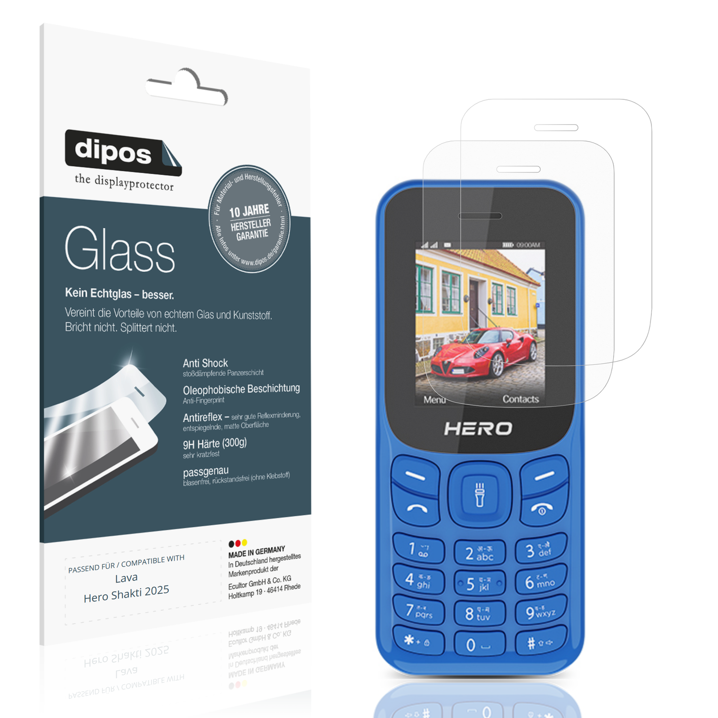 Matte Displayschutzfolie von dipos passend für Lava Hero Shakti 2025, 9H kratzfest und blasenfrei montiert