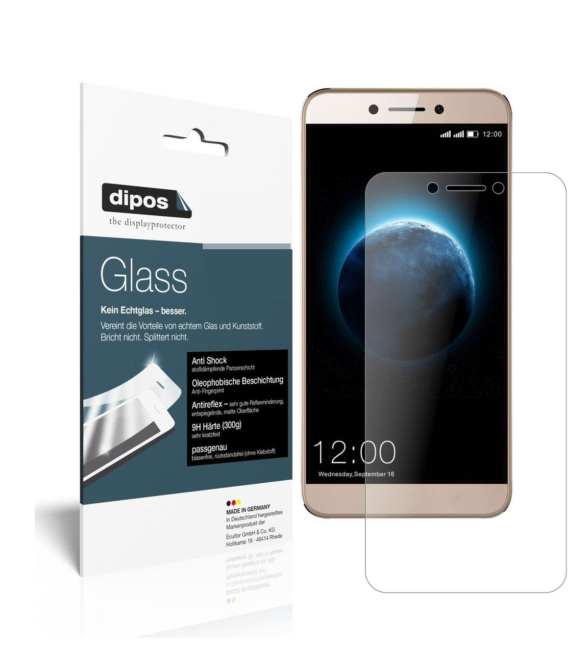 Matte Displayschutzfolie von dipos passend für Leagoo T8s, 9H kratzfest und blasenfrei montiert