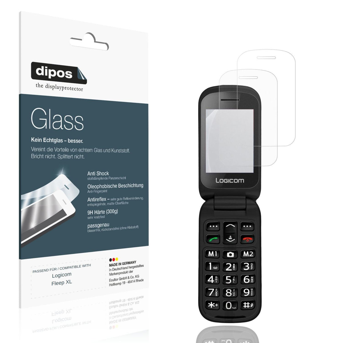 Matte Displayschutzfolie von dipos passend für Logicom Fleep XL, 9H kratzfest und blasenfrei montiert
