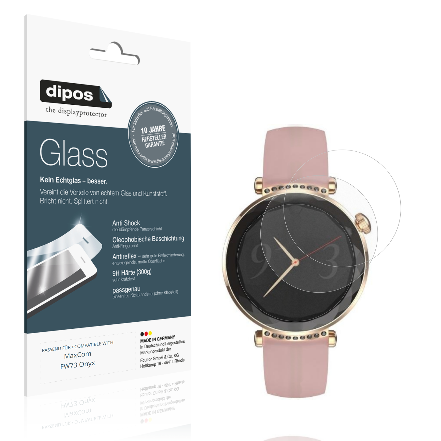 Matte Displayschutzfolie von dipos passend für MaxCom FW73 Onyx, 9H kratzfest und blasenfrei montiert