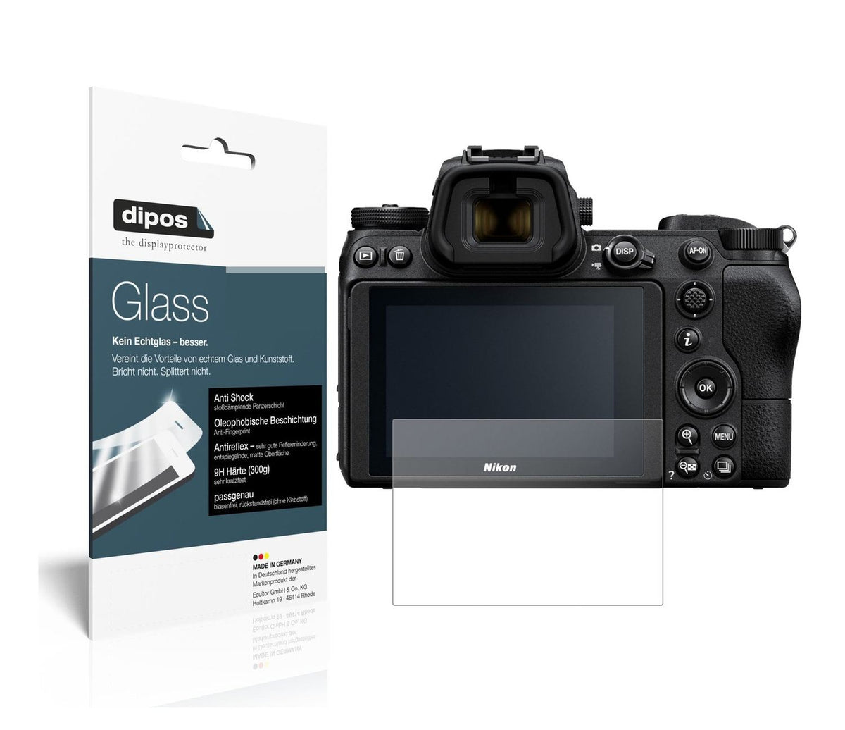 Matte Displayschutzfolie von dipos passend für Nikon Z6, 9H kratzfest und blasenfrei montiert