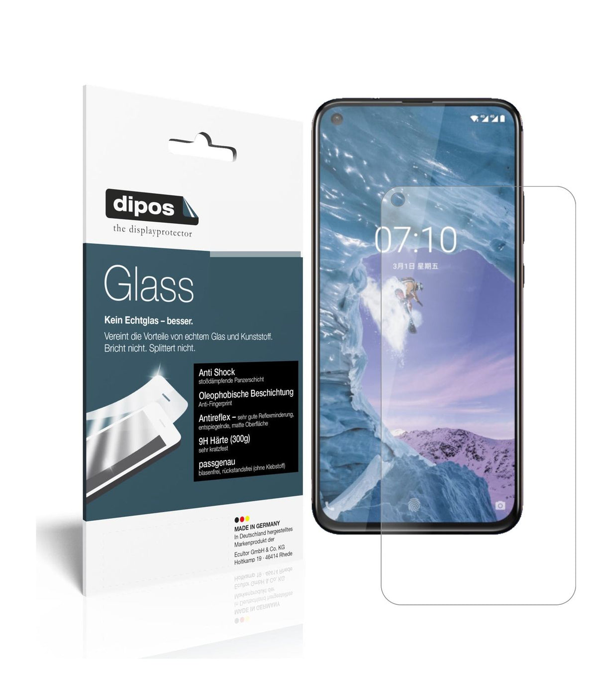 Matte Displayschutzfolie von dipos passend für Nokia X71, 9H kratzfest und blasenfrei montiert
