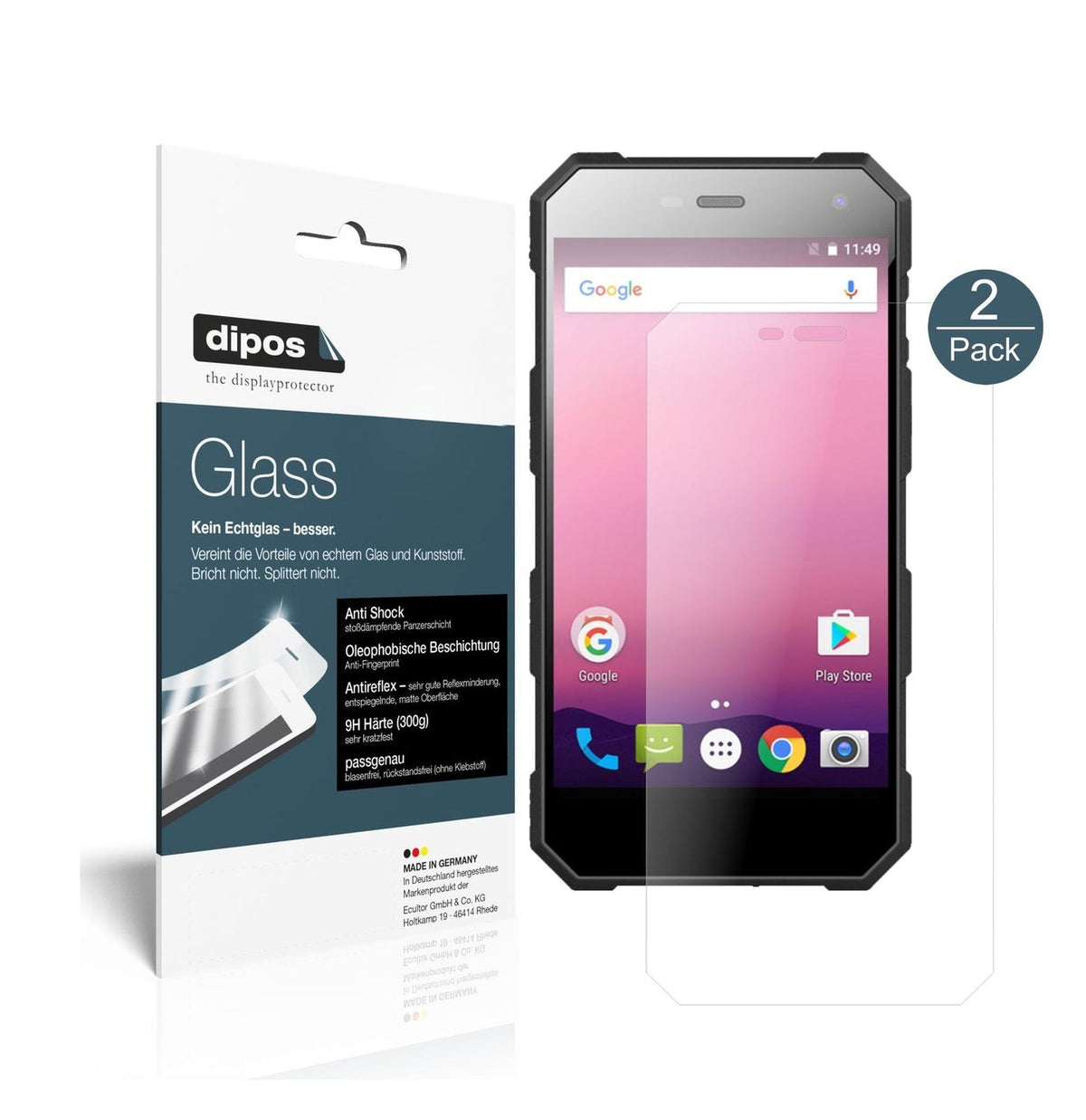 Matte Displayschutzfolie von dipos passend für Nomu S10 Pro, 9H kratzfest und blasenfrei montiert