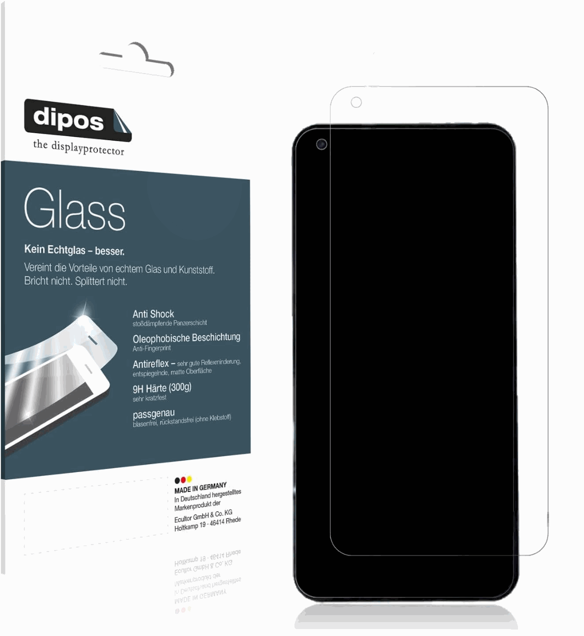 Matte Displayschutzfolie von dipos passend für Nothing Phone (1), 9H kratzfest und blasenfrei montiert
