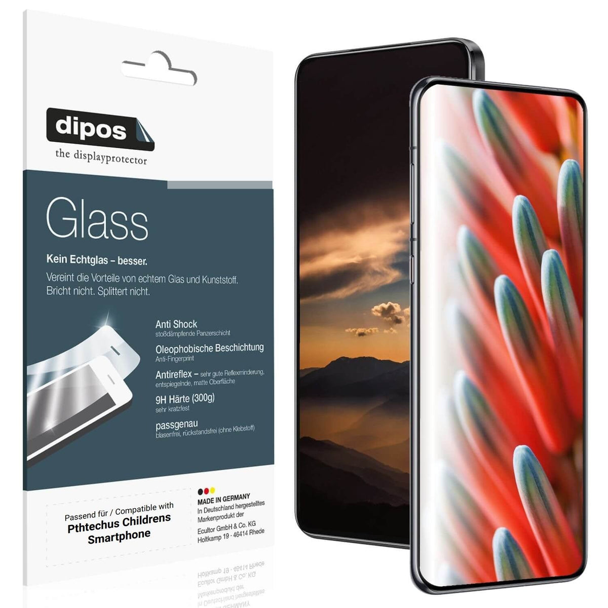 Matte Displayschutzfolie von dipos passend für Pthtechus Childrens Smartphone, 9H kratzfest und blasenfrei montiert