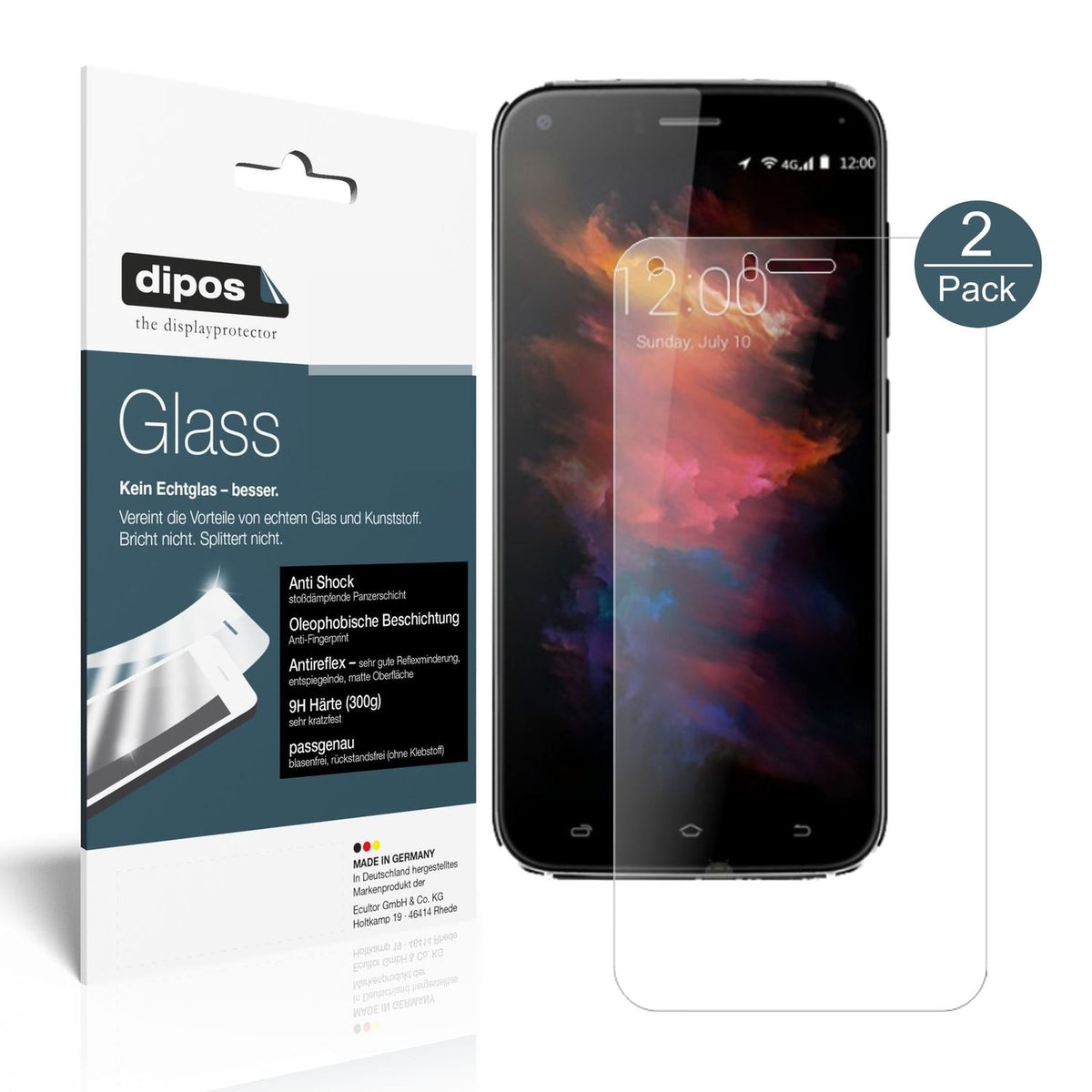 Matte Displayschutzfolie von dipos passend für Umi Diamond X, 9H kratzfest und blasenfrei montiert