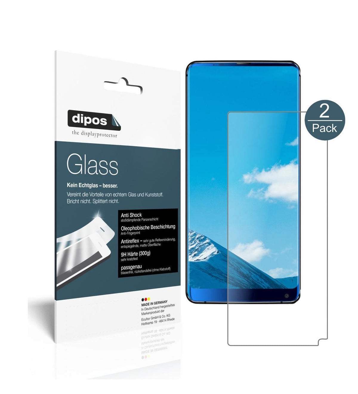 Matte Displayschutzfolie von dipos passend für VKWORLD S8, 9H kratzfest und blasenfrei montiert
