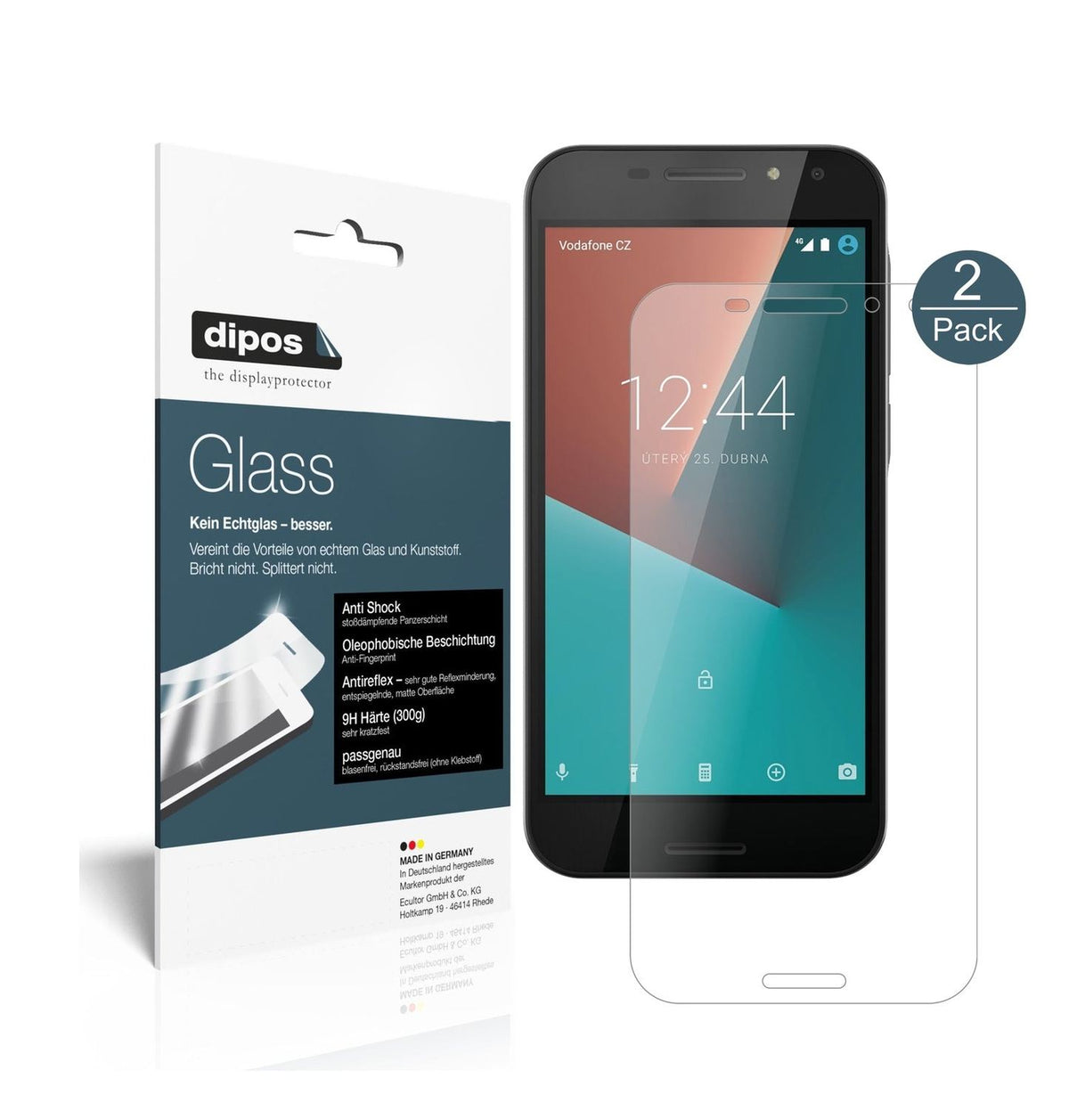 Matte Displayschutzfolie von dipos passend für Vodafone Smart N8, 9H kratzfest und blasenfrei montiert