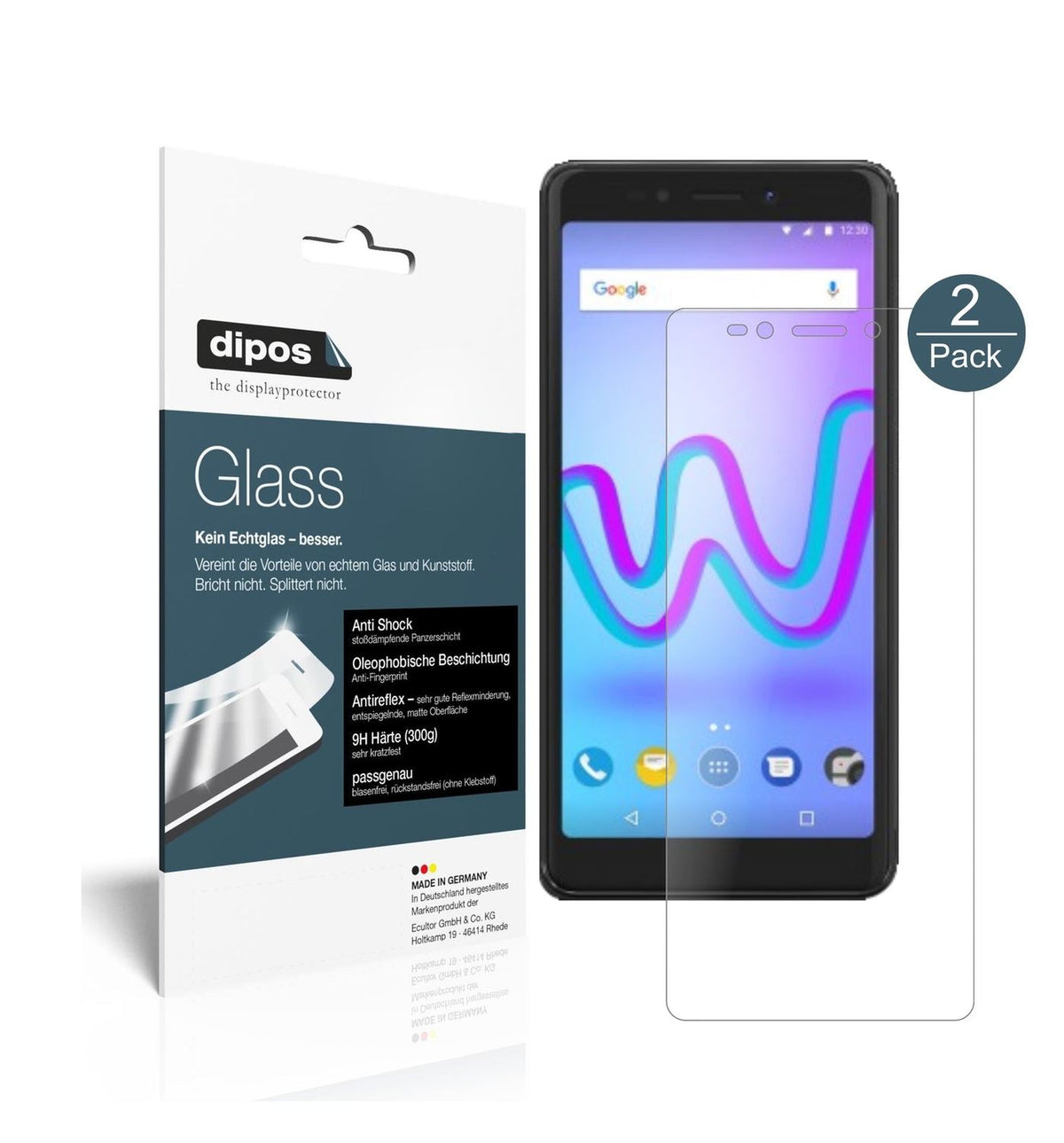 Matte Displayschutzfolie von dipos passend für Wiko Jerry 3, 9H kratzfest und blasenfrei montiert
