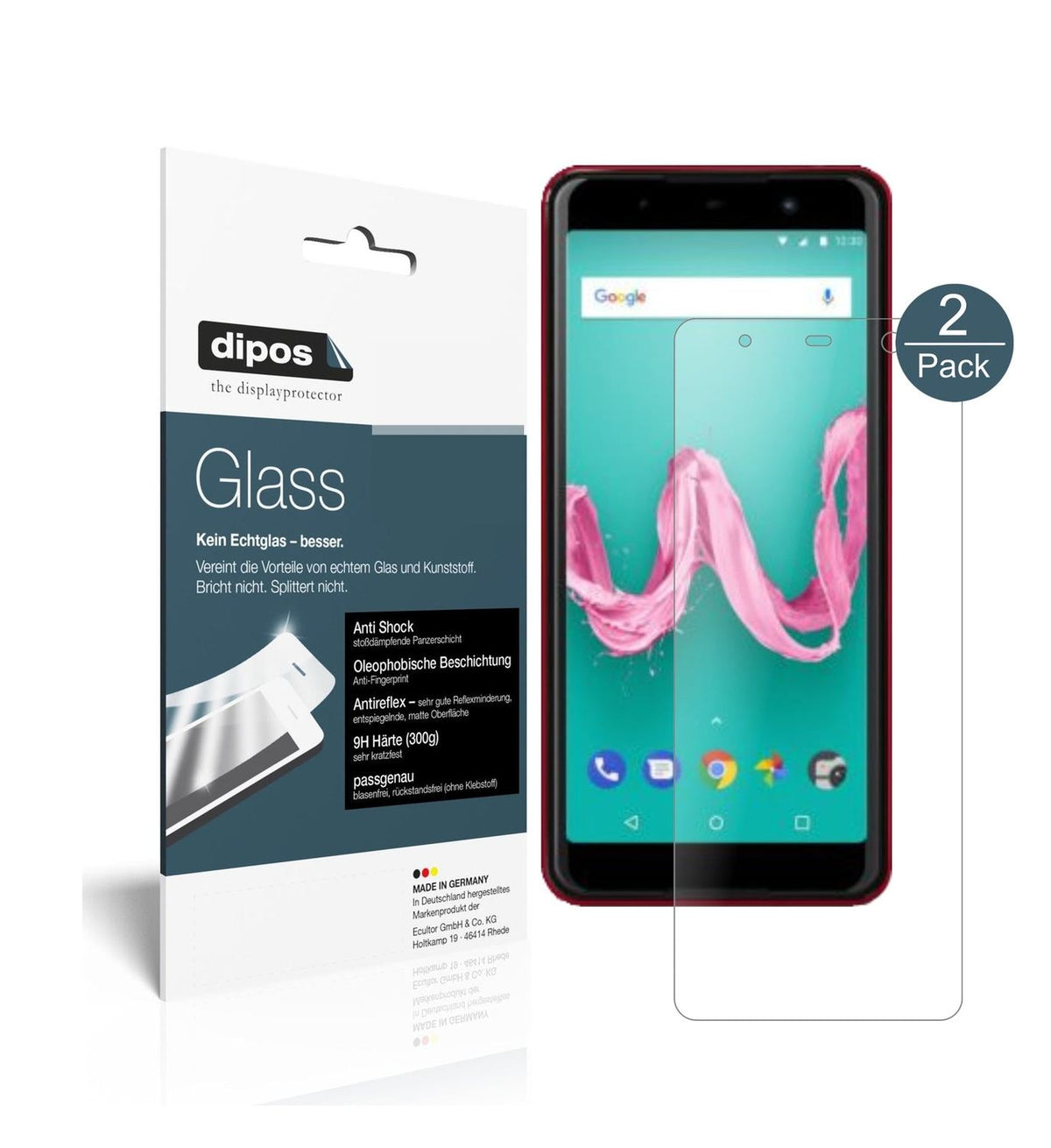 Matte Displayschutzfolie von dipos passend für Wiko Lenny 5, 9H kratzfest und blasenfrei montiert
