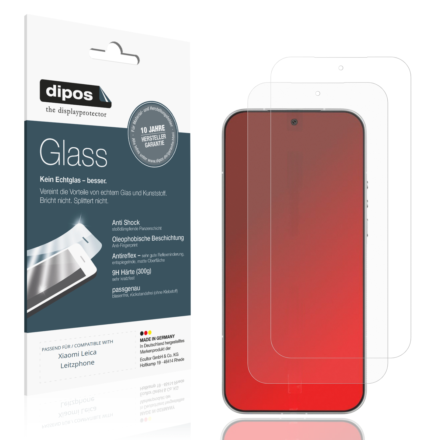 Matte Displayschutzfolie von dipos passend für Xiaomi Leica Leitzphone, 9H kratzfest und blasenfrei montiert