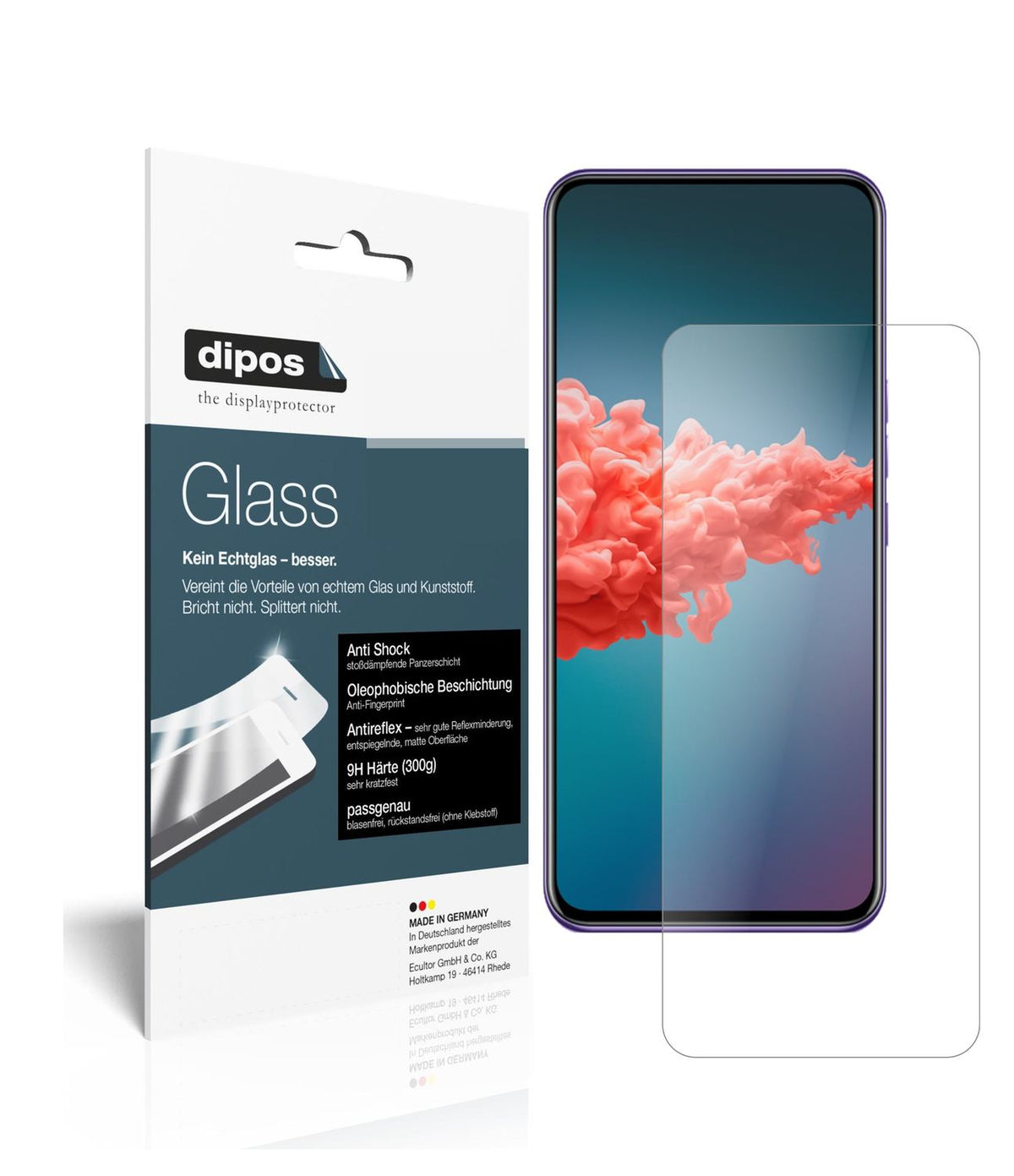 Matte Displayschutzfolie von dipos passend für ZTE A20 5G, 9H kratzfest und blasenfrei montiert