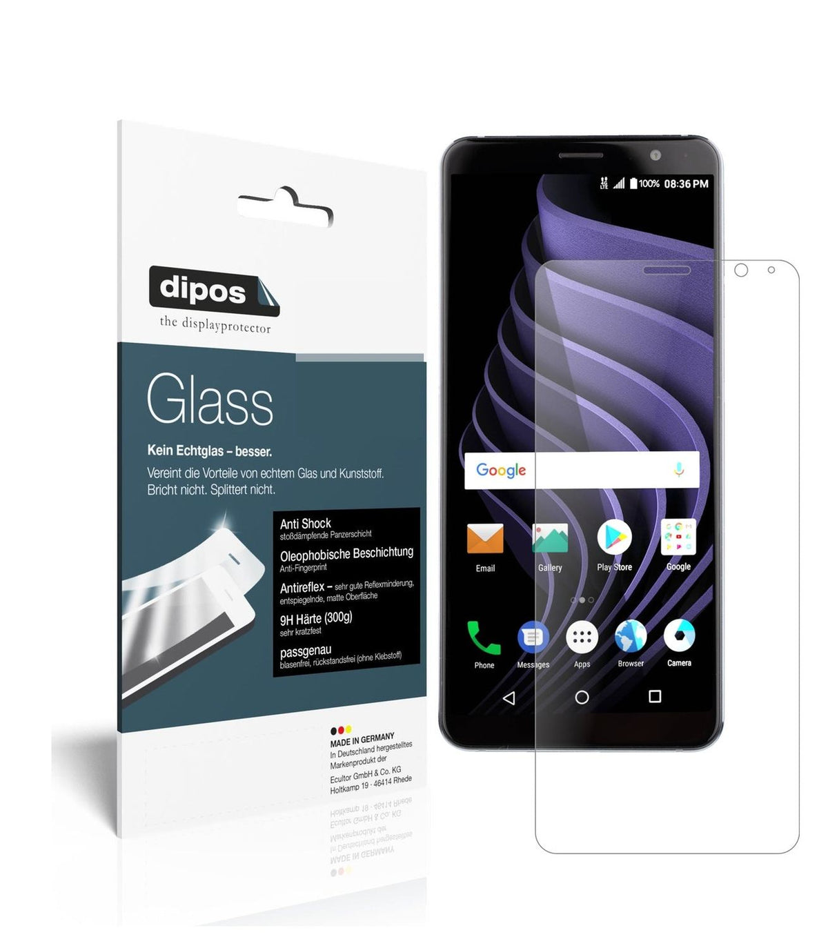 Matte Displayschutzfolie von dipos passend für ZTE Blade Max View, 9H kratzfest und blasenfrei montiert