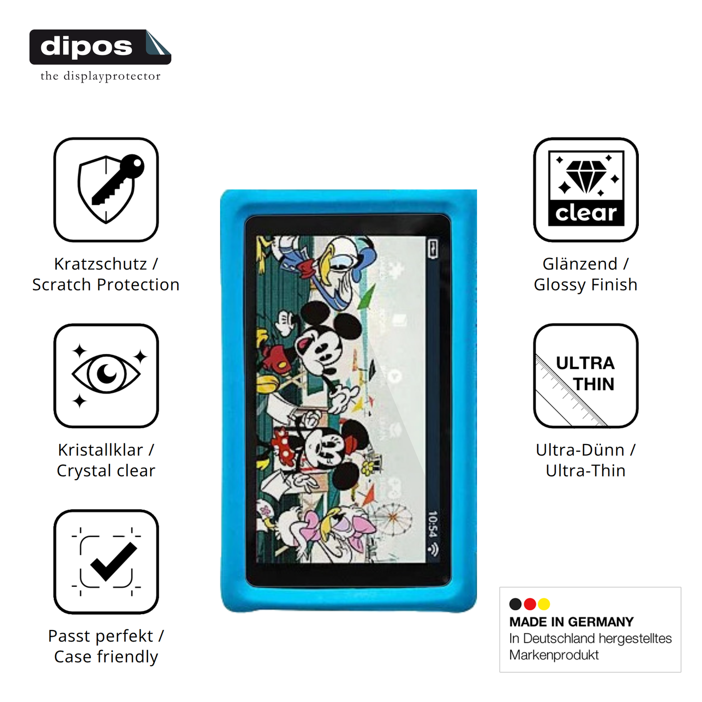 Displayschutz hergestellt in Deutschland, höchste Qualität made in Germany