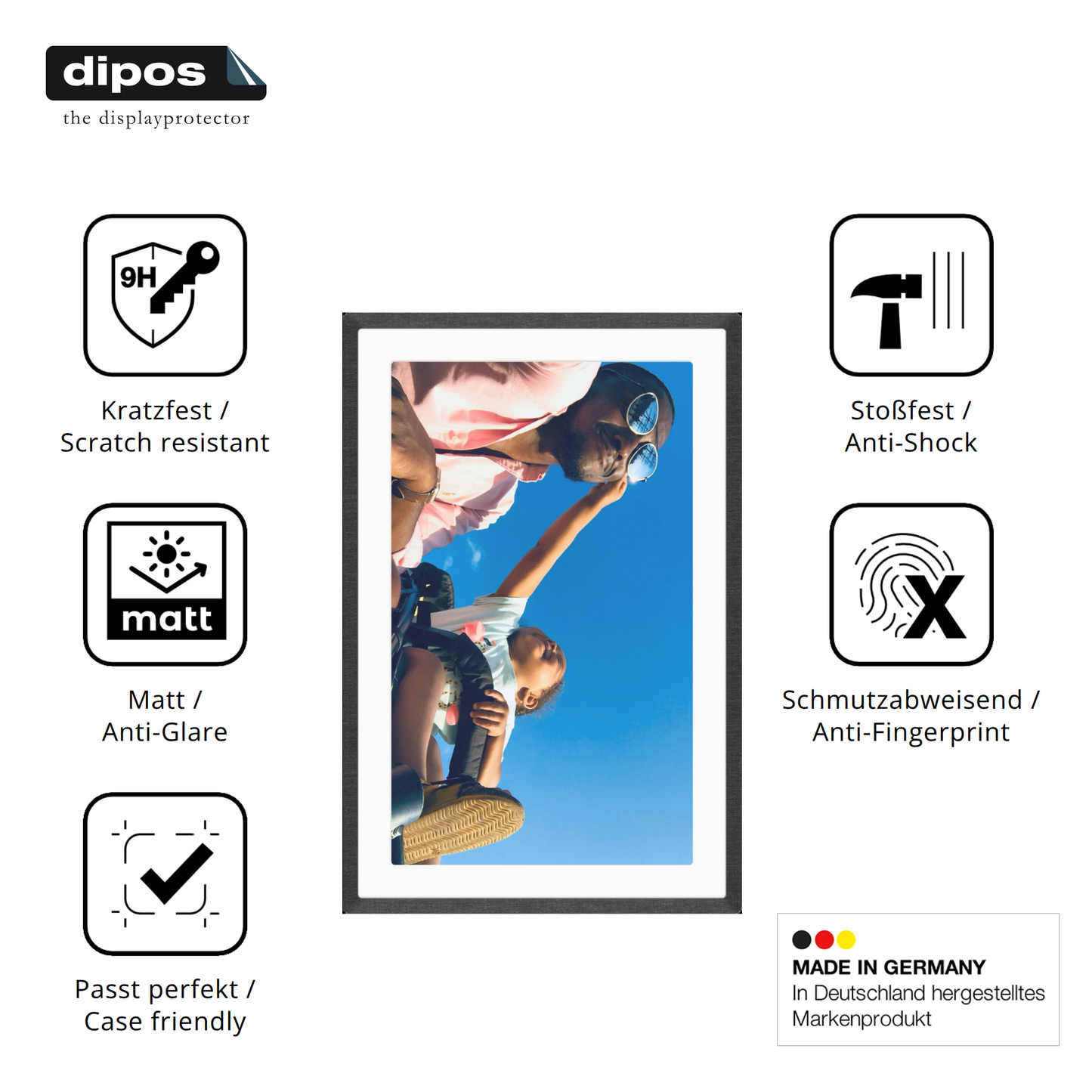 Displayschutz hergestellt in Deutschland, höchste Qualität made in Germany