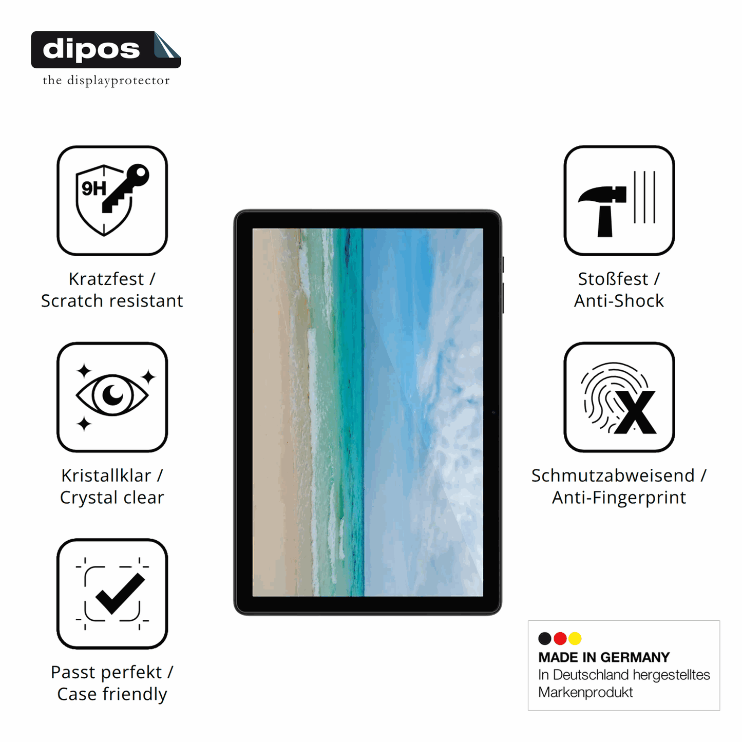 Displayschutz hergestellt in Deutschland, höchste Qualität made in Germany