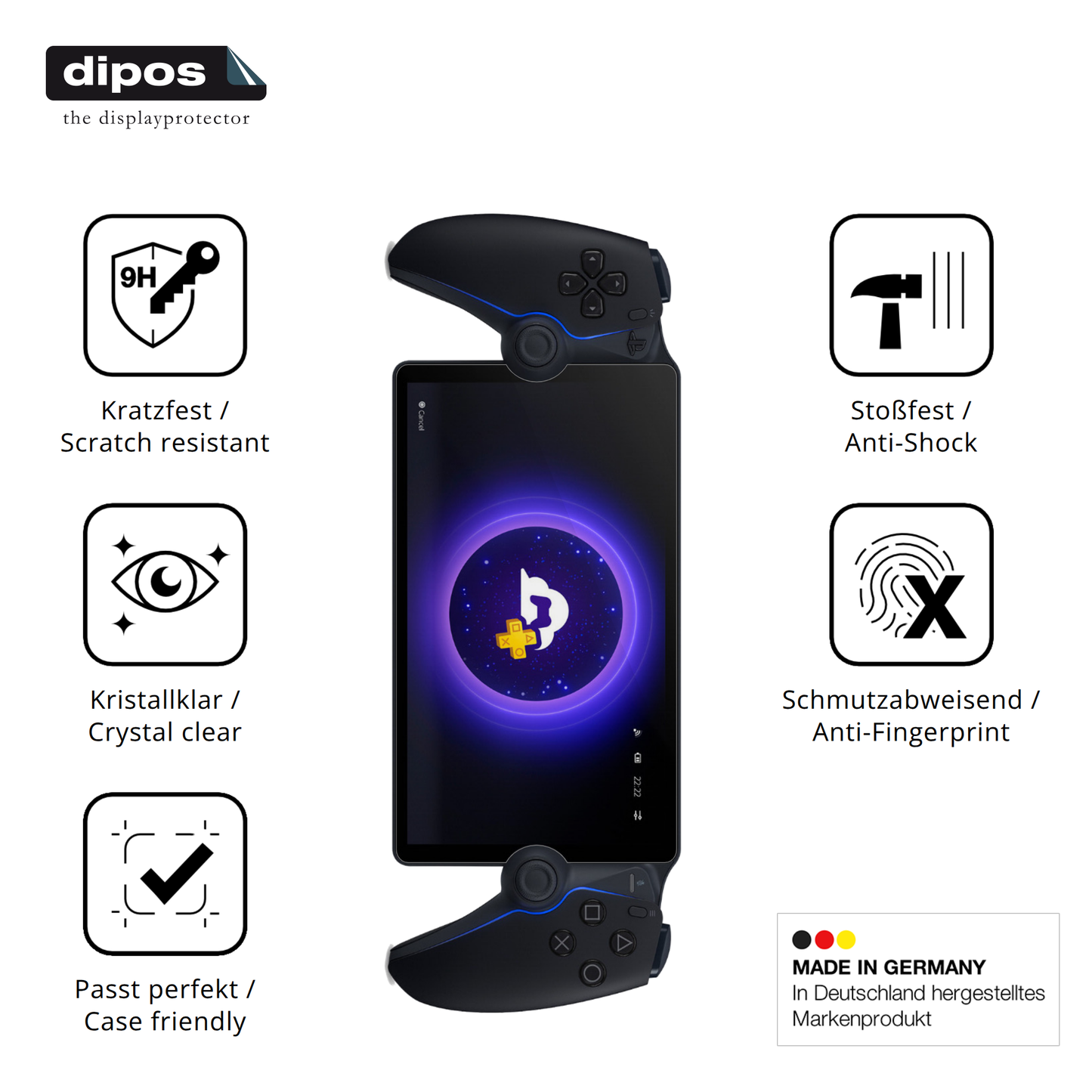 Displayschutz hergestellt in Deutschland, höchste Qualität made in Germany