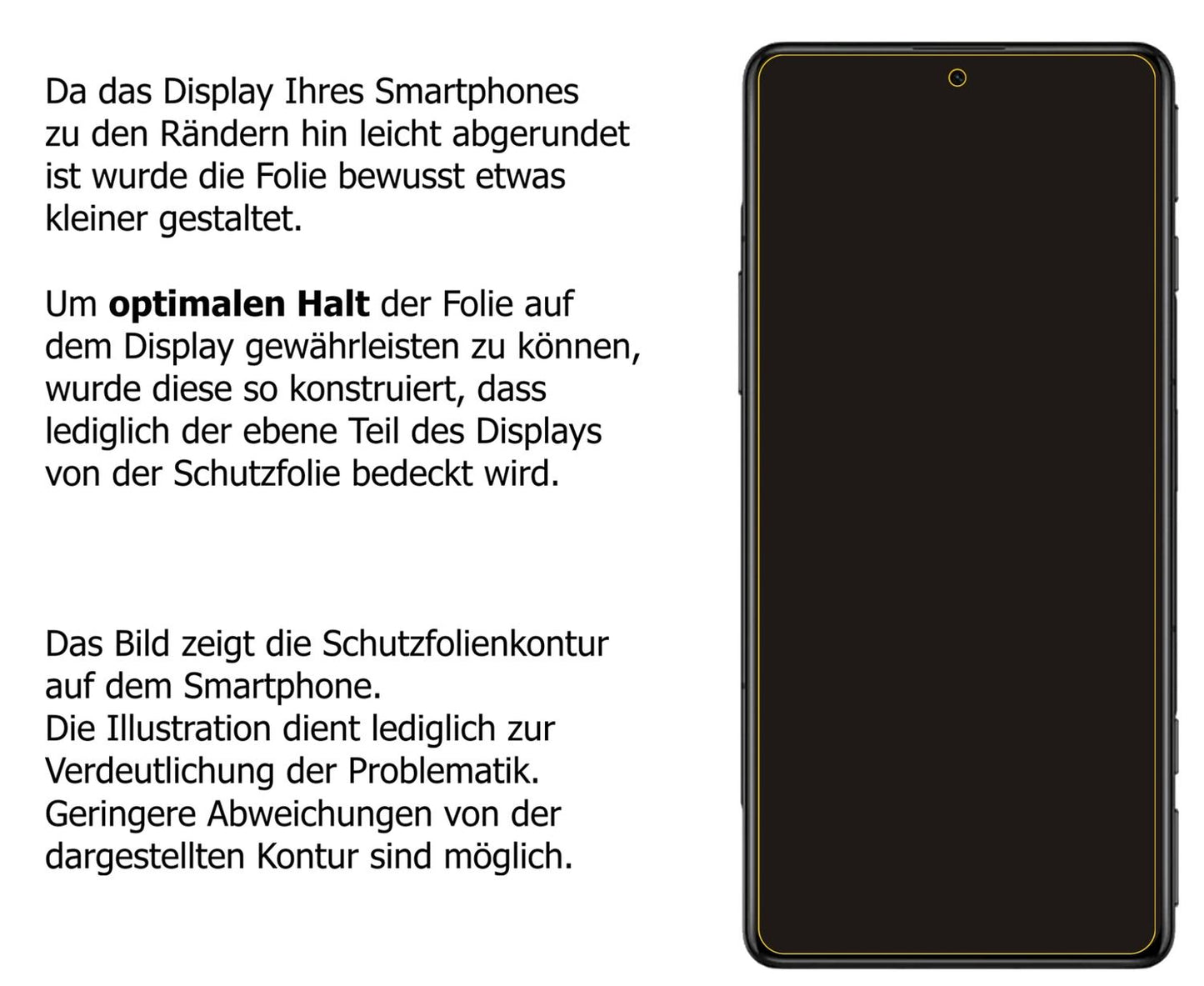 dipos Displayschutz für Poco F3 GT, transparente Oberfläche, perfekte Passform auch für die Rundungen