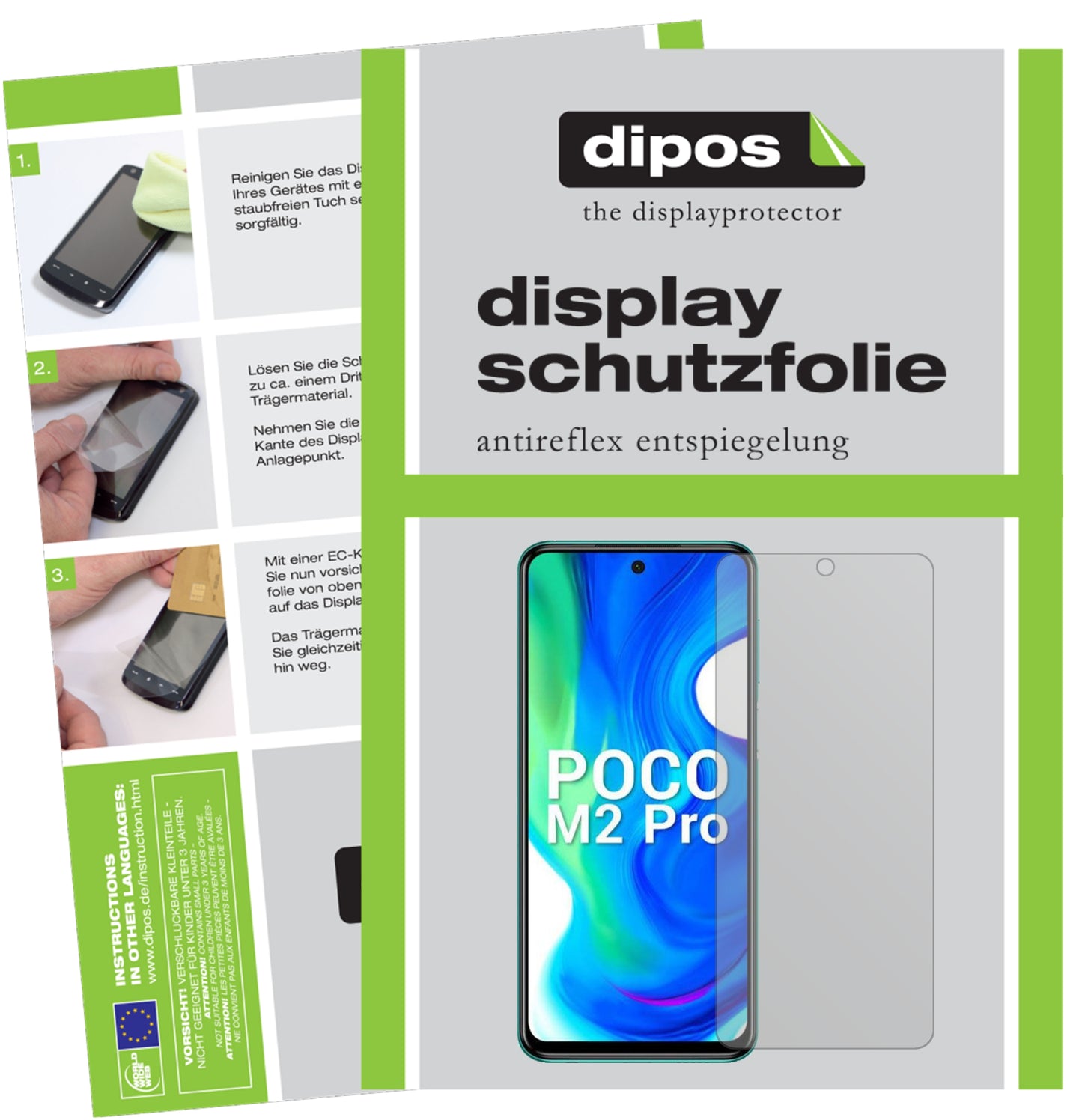 Mattes Panzerglas: Entspiegelte, dünne Folie, Fingerabdruckresistenz und Bildschirmschutz für Poco-M2 Pro