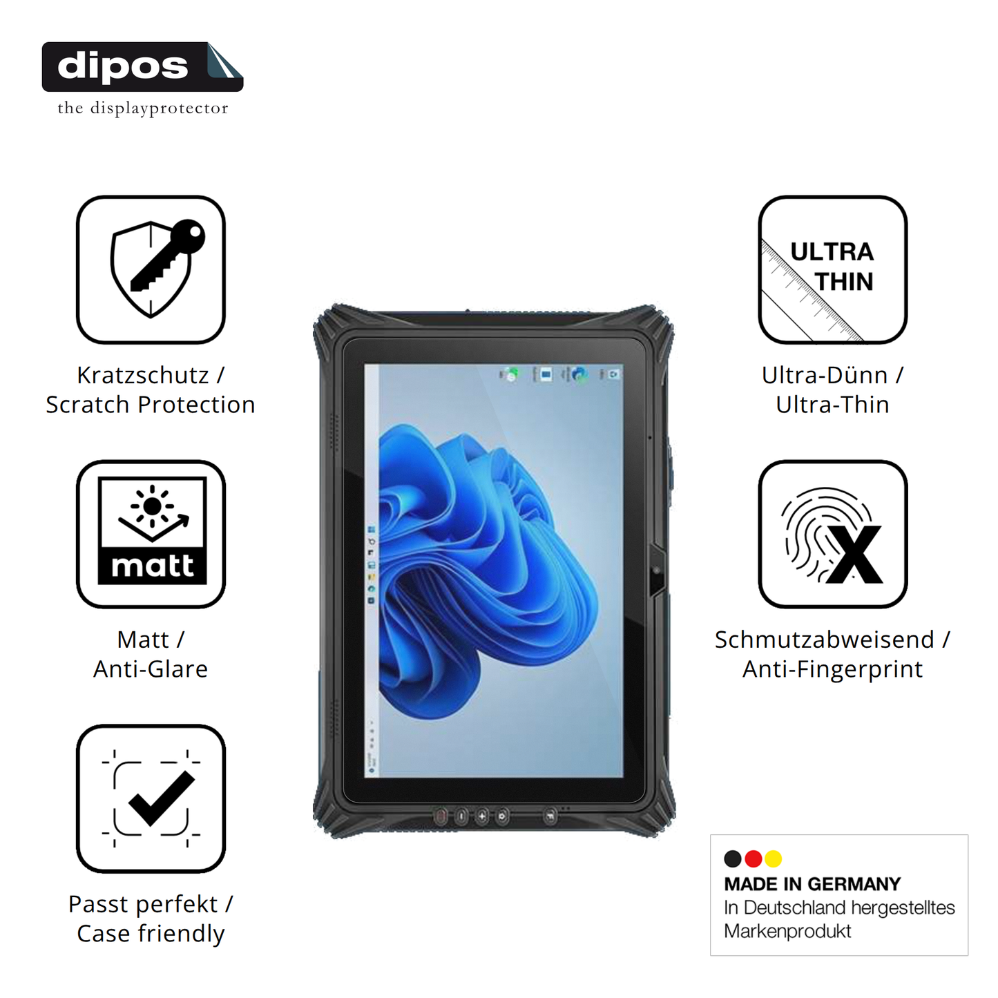 Displayschutz hergestellt in Deutschland, höchste Qualität made in Germany