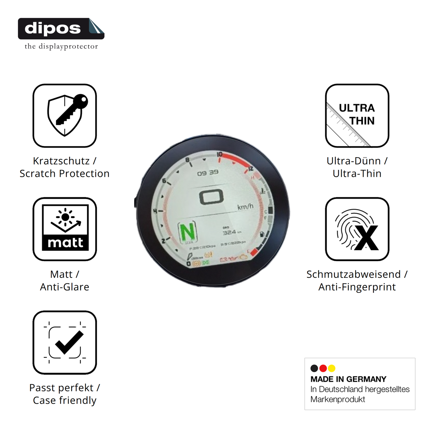Displayschutz hergestellt in Deutschland, höchste Qualität made in Germany