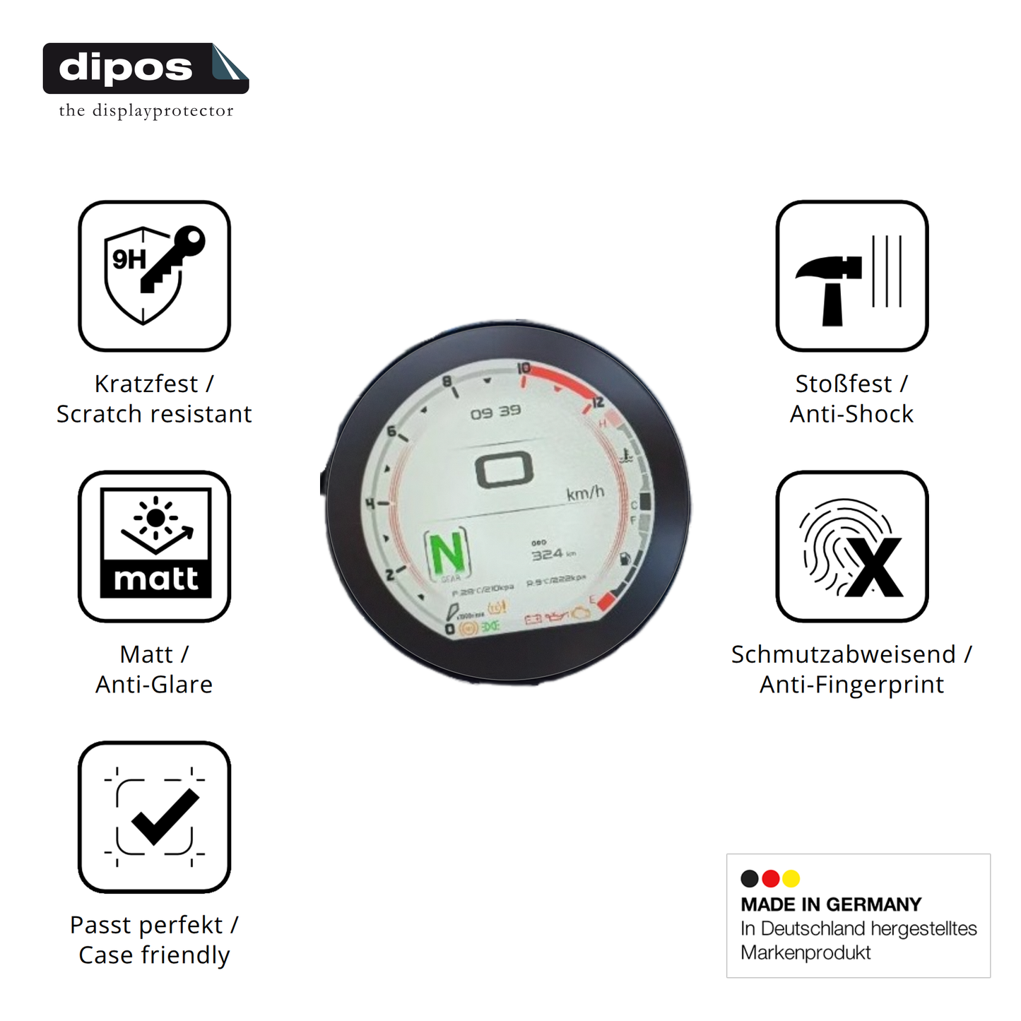 Displayschutz hergestellt in Deutschland, höchste Qualität made in Germany