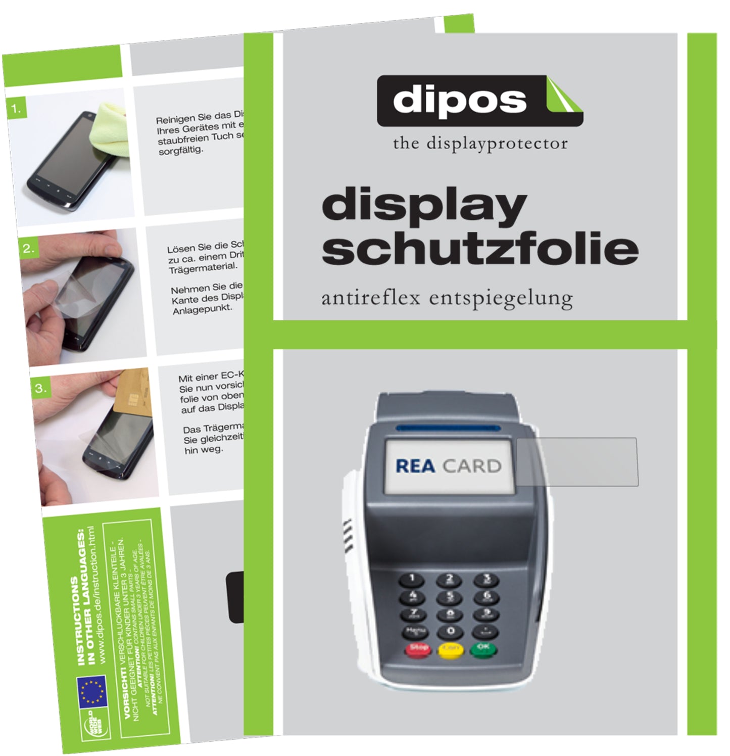 Mattes Panzerglas: Entspiegelte, dünne Folie, Fingerabdruckresistenz und Bildschirmschutz für REA CARD-T7 pro