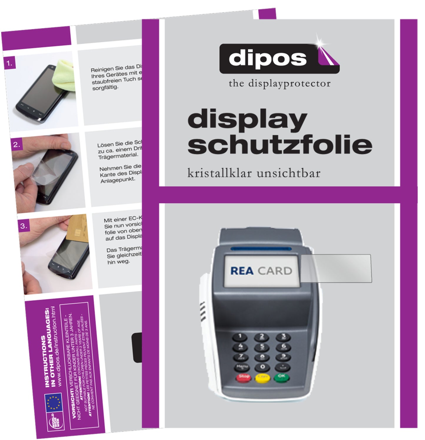 Kristallklare, dünne Schutzfolie: Kratzfest & passgenau für REA CARD-T7 pro