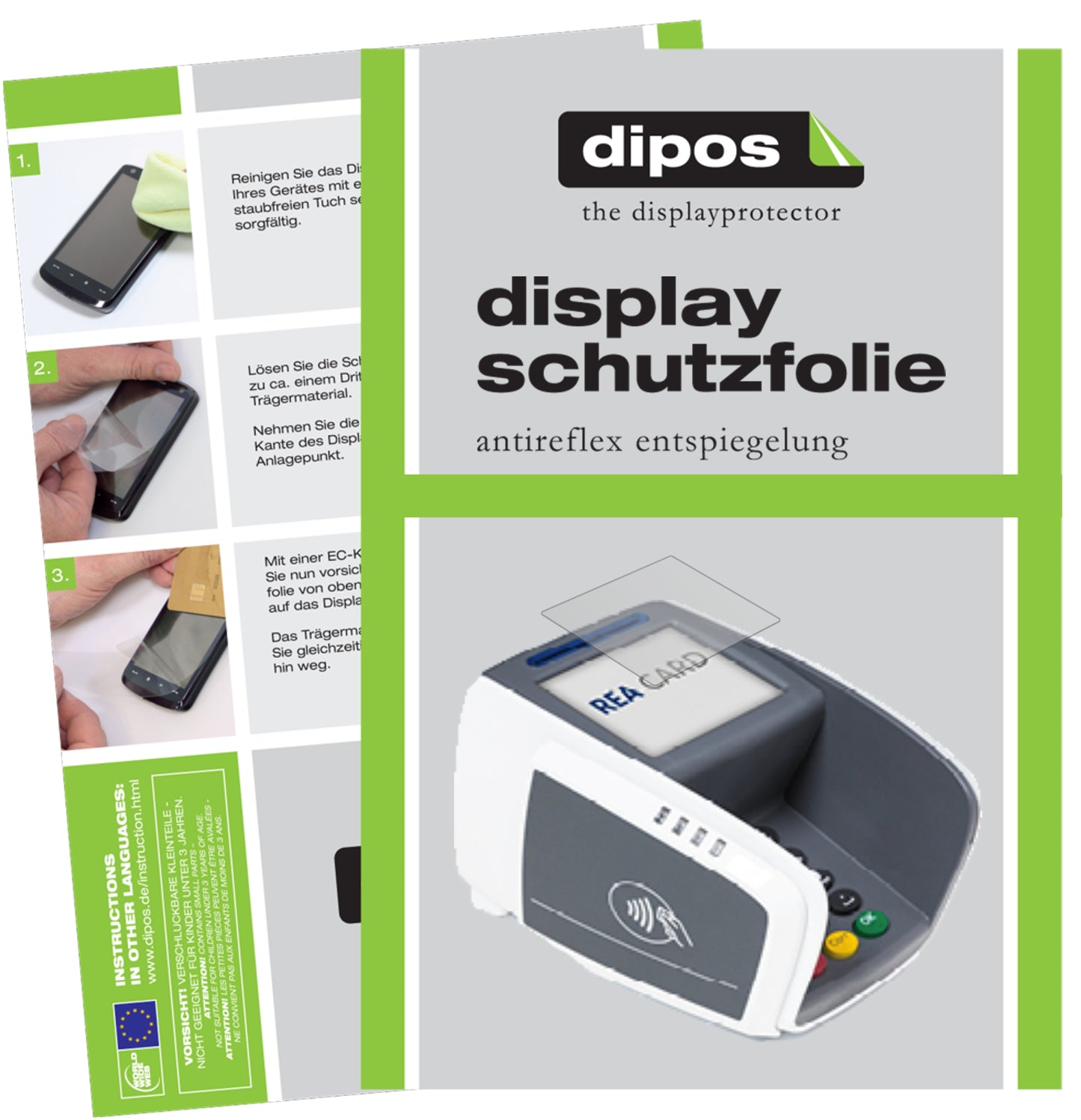 Mattes Panzerglas: Entspiegelte, dünne Folie, Fingerabdruckresistenz und Bildschirmschutz für REA CARD-T7 pro touch