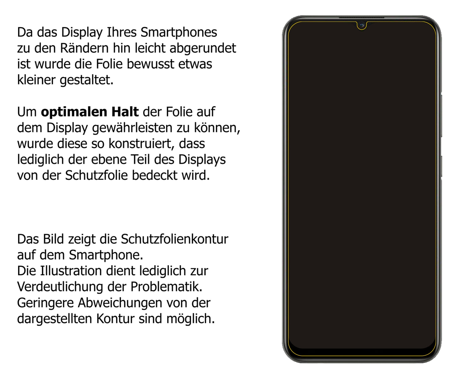 Schutzfolie mit optimaler Passform, zur Verwendung mit Hüllen geeignet