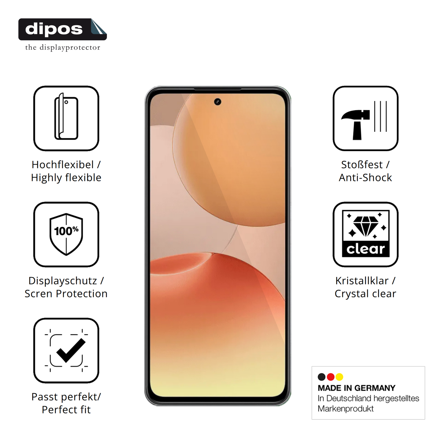 Displayschutz hergestellt in Deutschland, höchste Qualität made in Germany