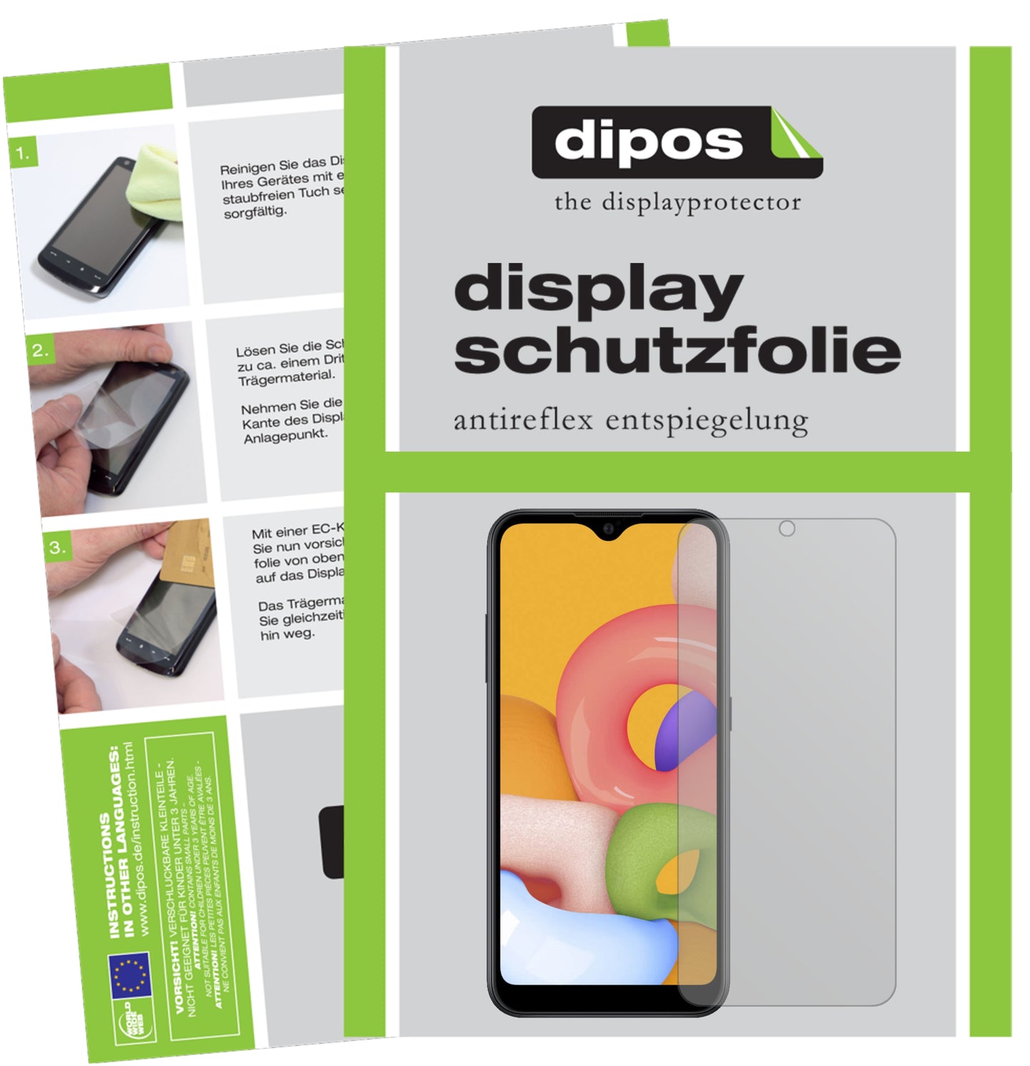 Mattes Panzerglas: Entspiegelte, dünne Folie, Fingerabdruckresistenz und Bildschirmschutz für Samsung-Galaxy A01
