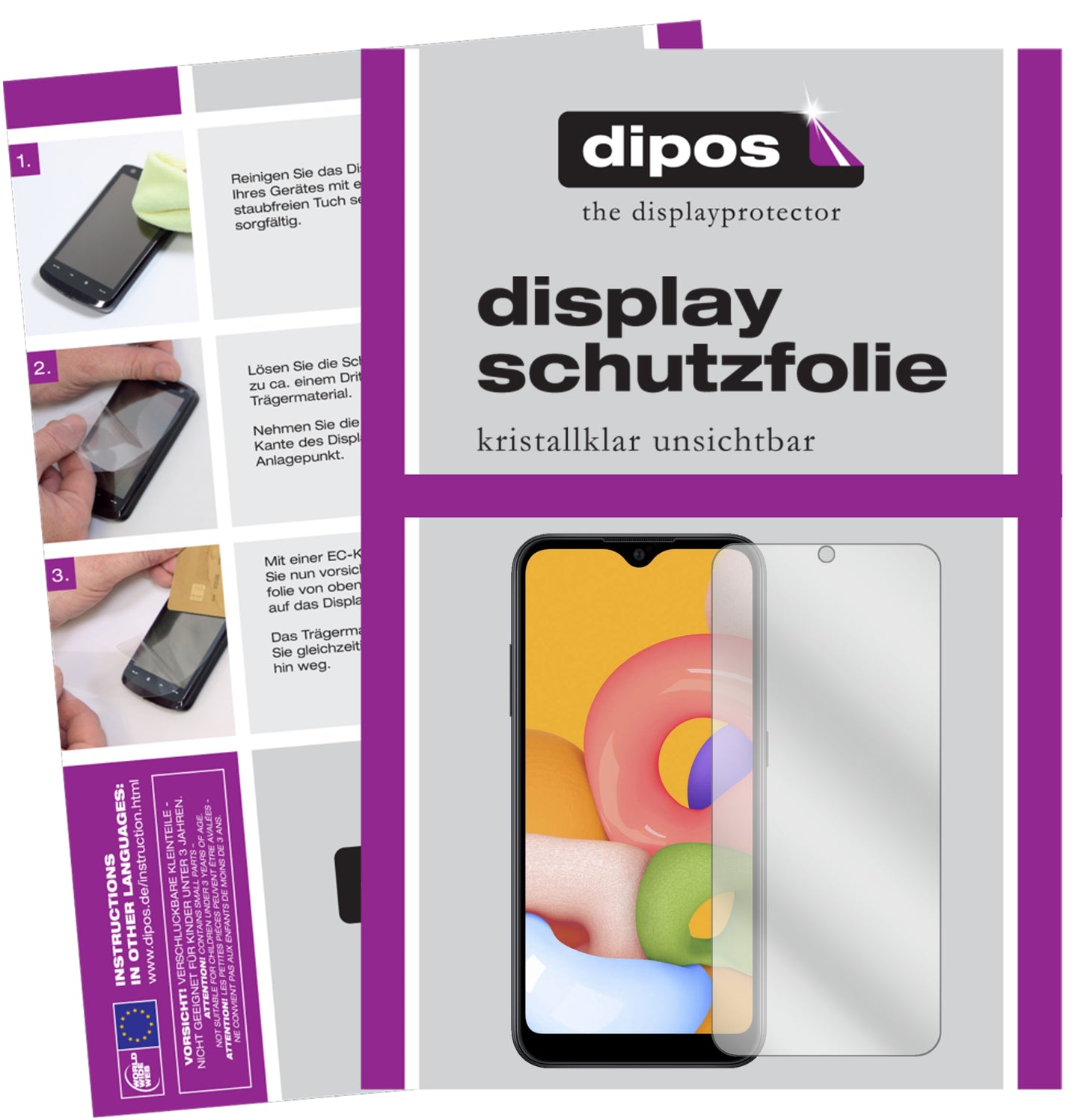 Kristallklare, dünne Schutzfolie: Kratzfest & passgenau für Samsung-Galaxy A01