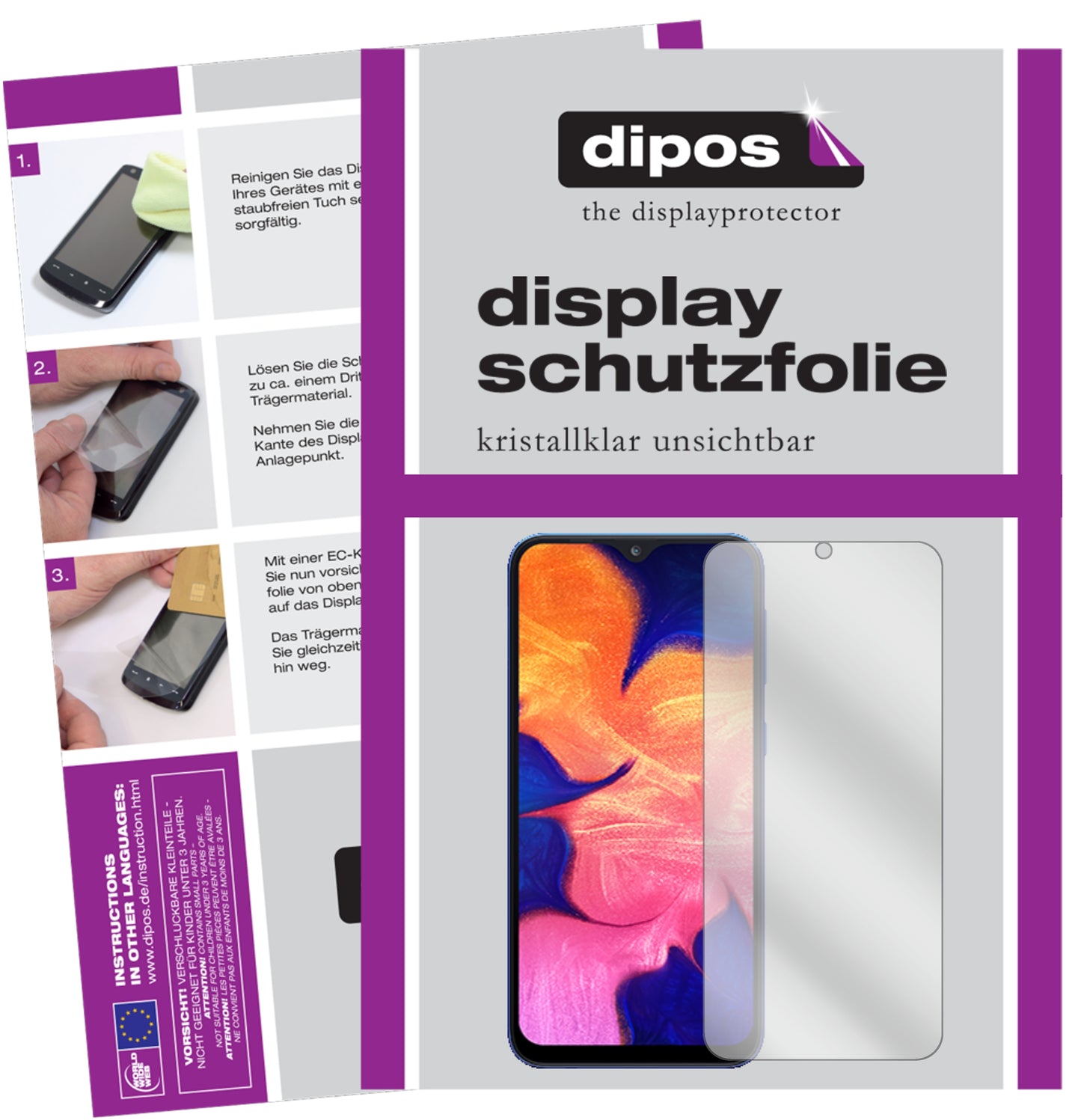 Kristallklare, dünne Schutzfolie: Kratzfest & passgenau für Samsung-Galaxy A10