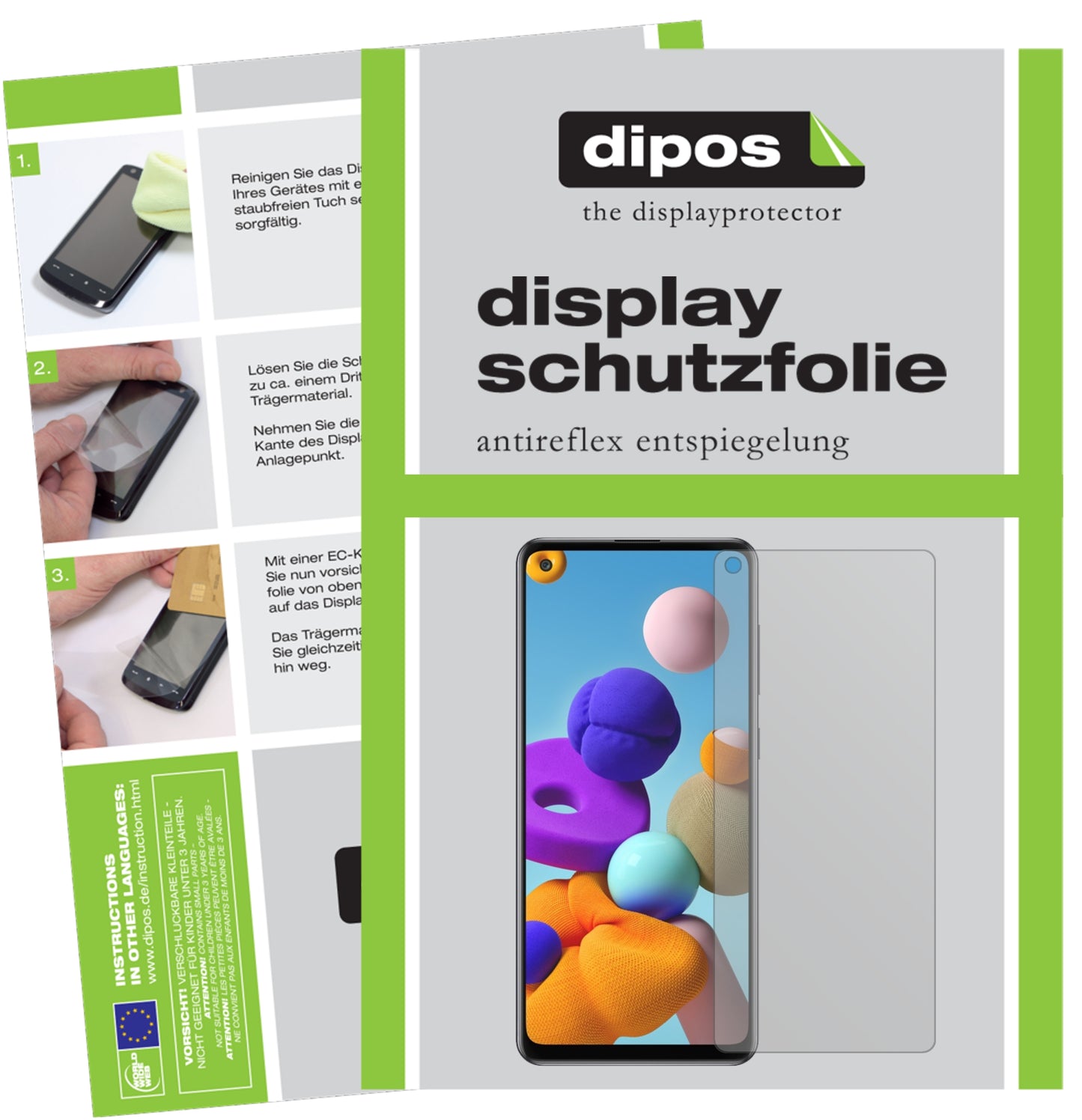 Mattes Panzerglas: Entspiegelte, dünne Folie, Fingerabdruckresistenz und Bildschirmschutz für Samsung-Galaxy A21s