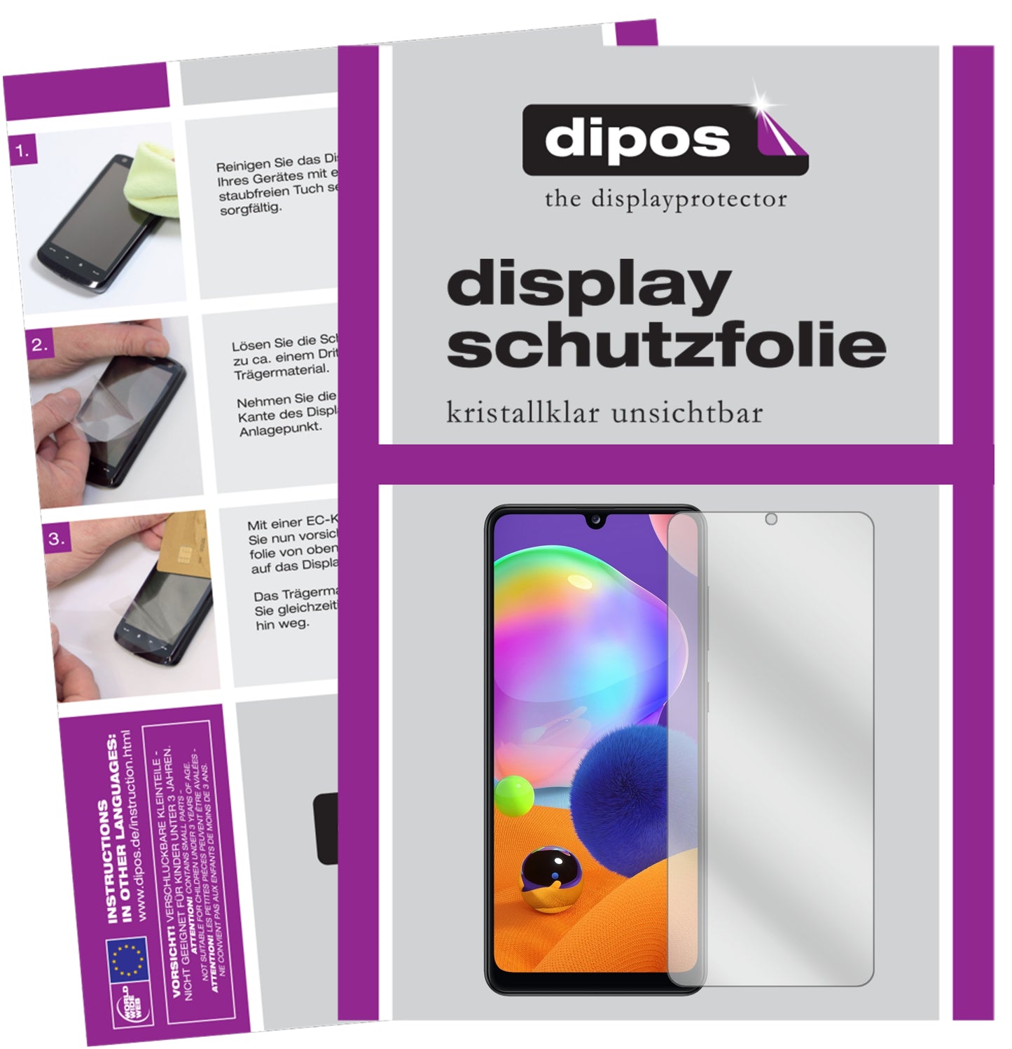 Kristallklare, dünne Schutzfolie: Kratzfest & passgenau für Samsung-Galaxy A31