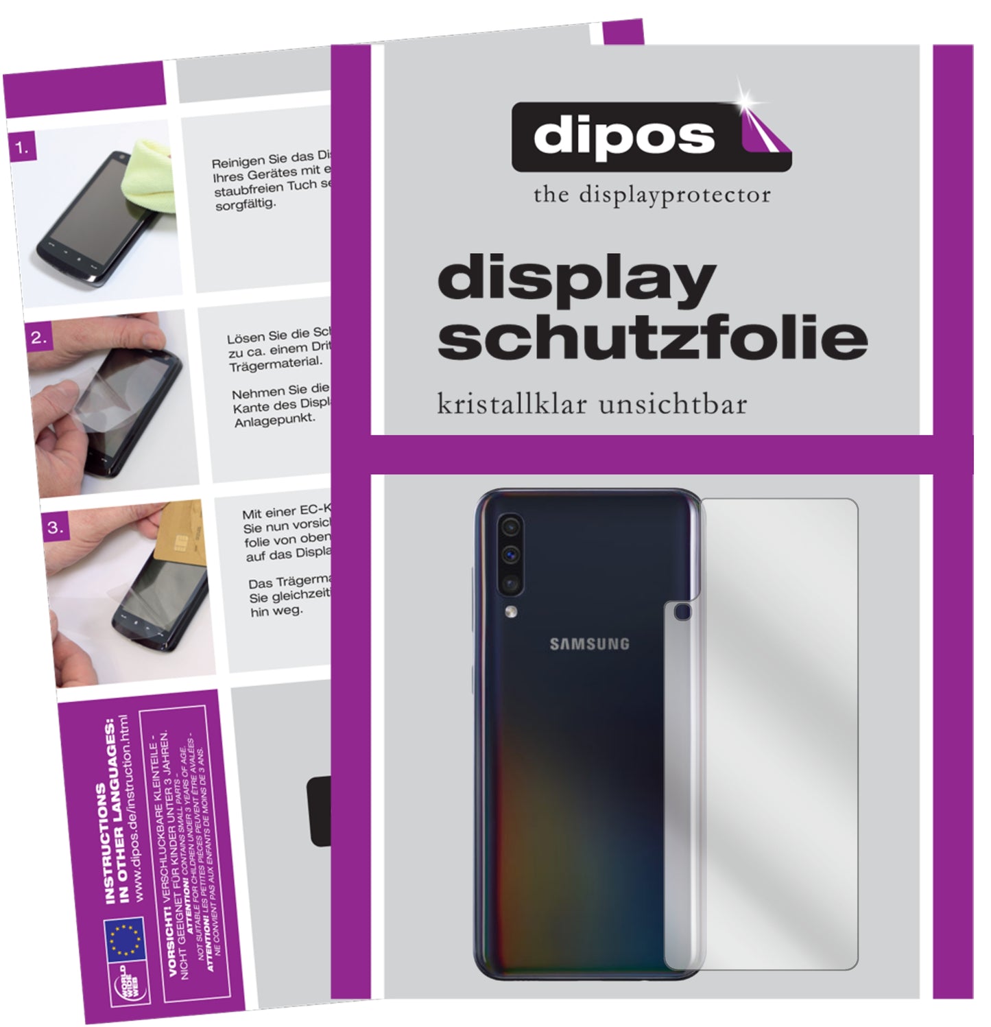 Kristallklare, dünne Schutzfolie: Kratzfest & passgenau für Samsung-Galaxy A40 Rückseite