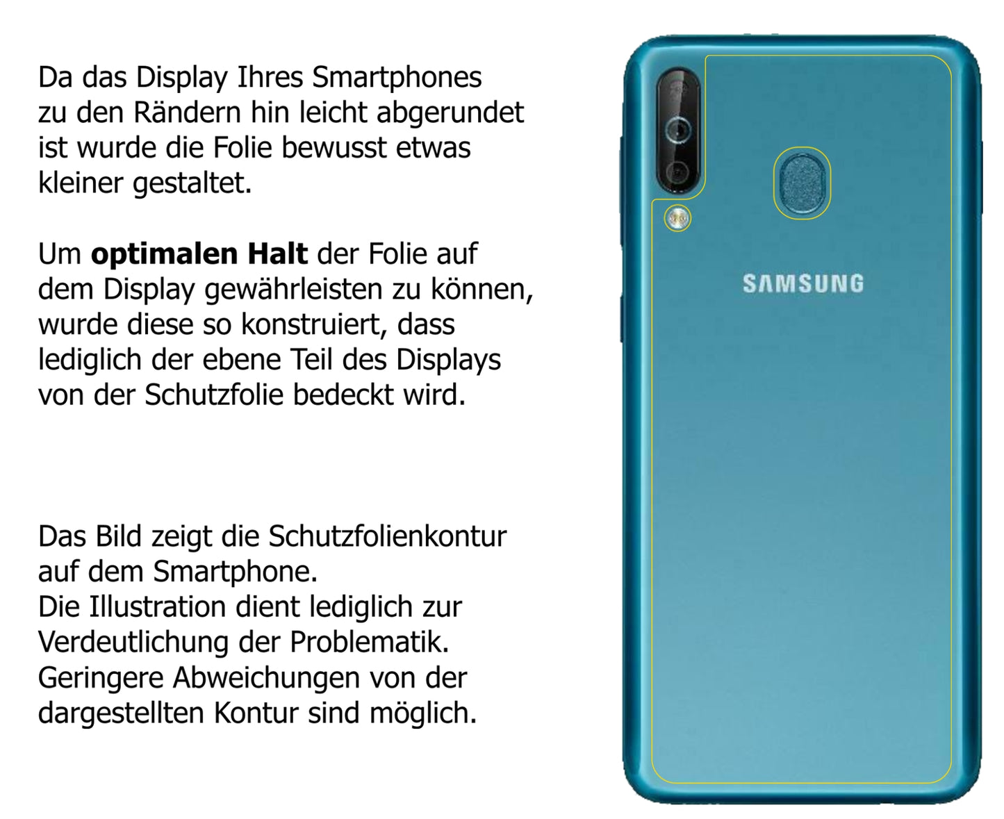Dünne und klare Folie passend zugeschnitten für Samsung Galaxy A40s Rückseite