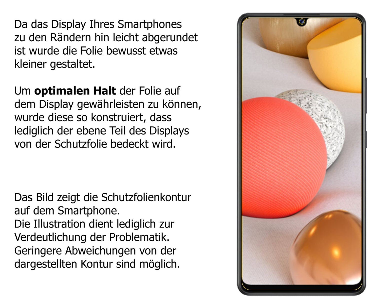 Dünne und klare Folie passend zugeschnitten für Samsung Galaxy A42