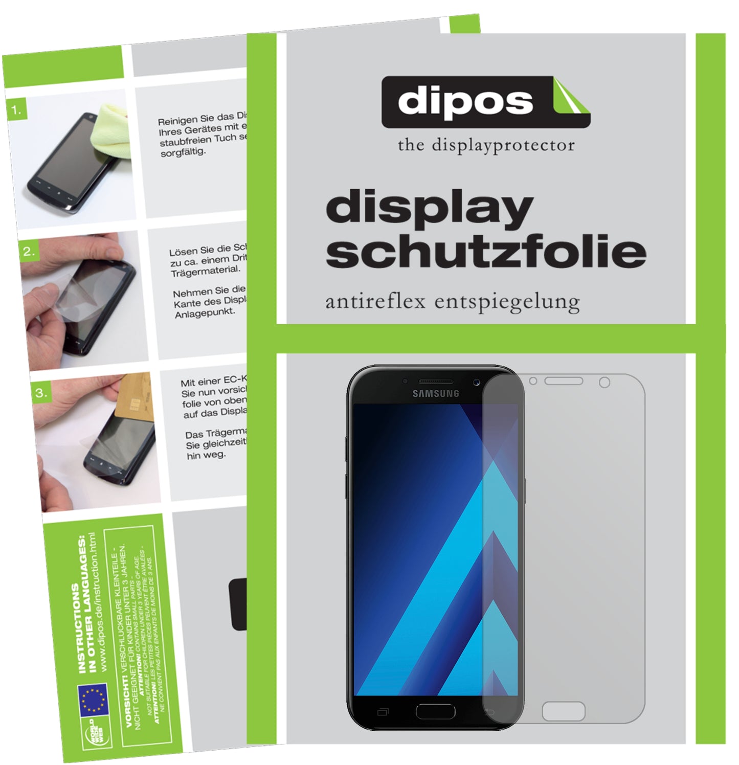 Mattes Panzerglas: Entspiegelte, dünne Folie, Fingerabdruckresistenz und Bildschirmschutz für Samsung-Galaxy A5 (2017)