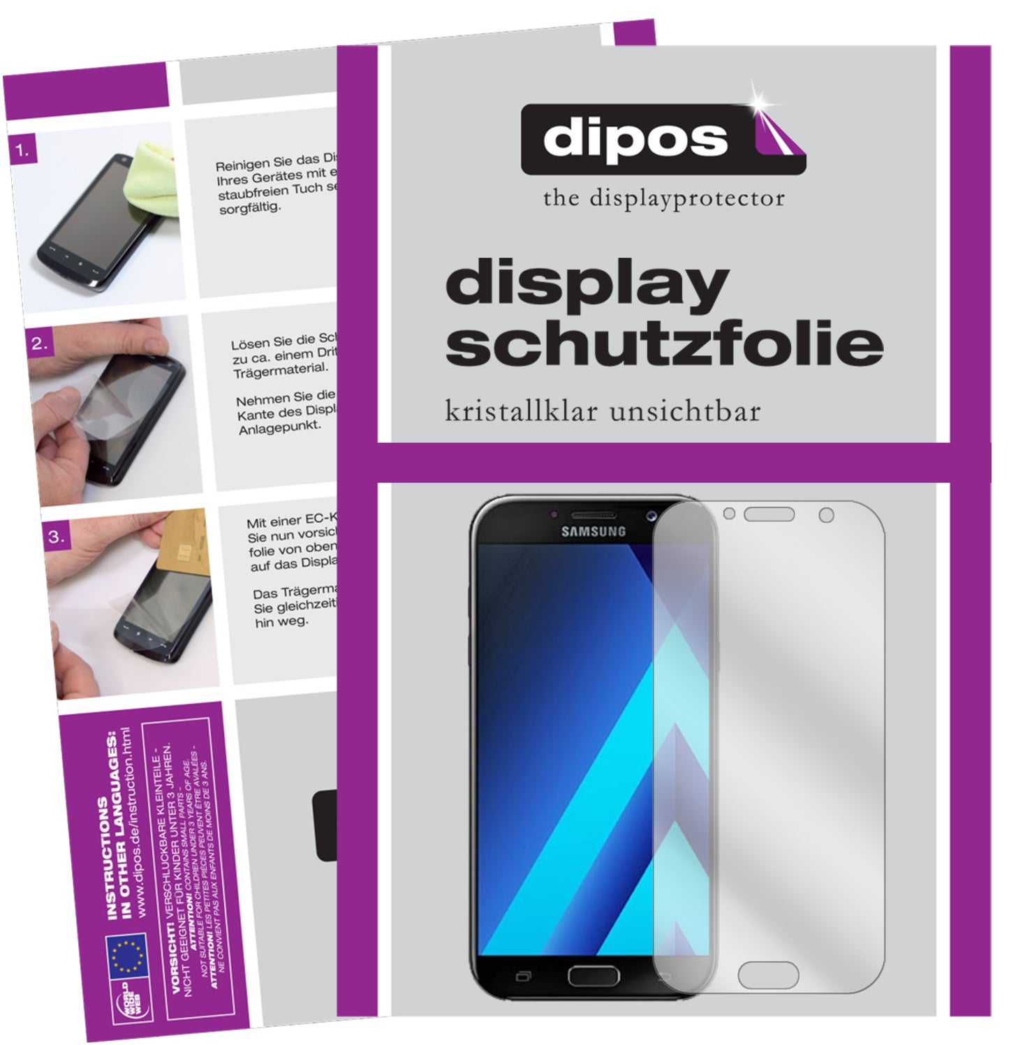 Kristallklare, dünne Schutzfolie: Kratzfest & passgenau für Samsung-Galaxy A7 (2017)