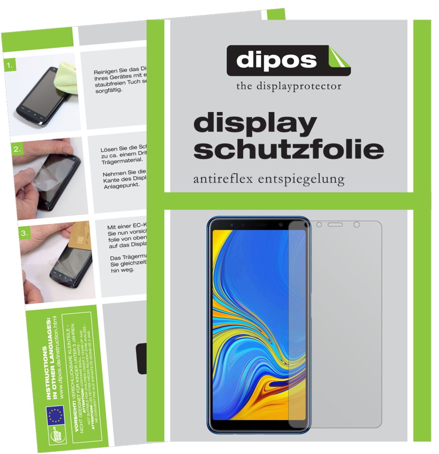 Mattes Panzerglas: Entspiegelte, dünne Folie, Fingerabdruckresistenz und Bildschirmschutz für Samsung-Galaxy A7 (2018)