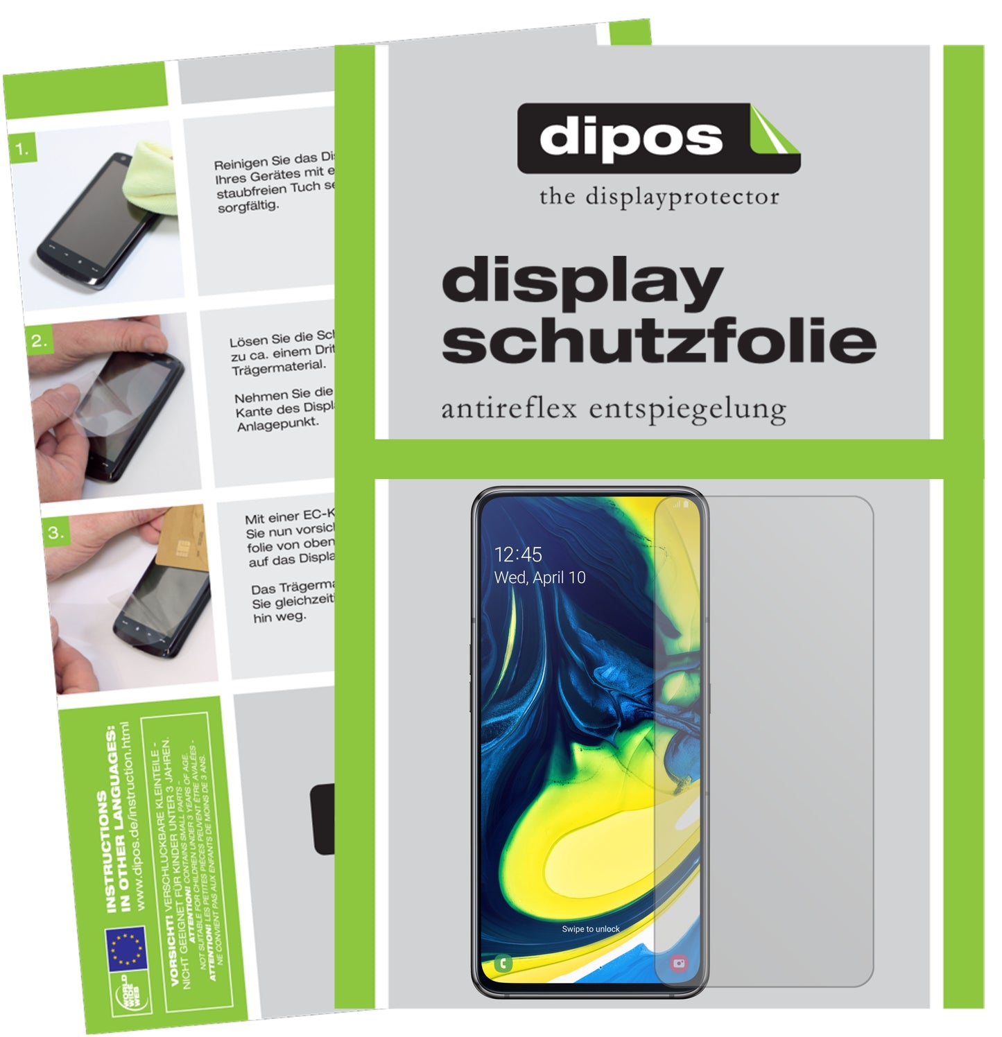 Mattes Panzerglas: Entspiegelte, dünne Folie, Fingerabdruckresistenz und Bildschirmschutz für Samsung-Galaxy A80