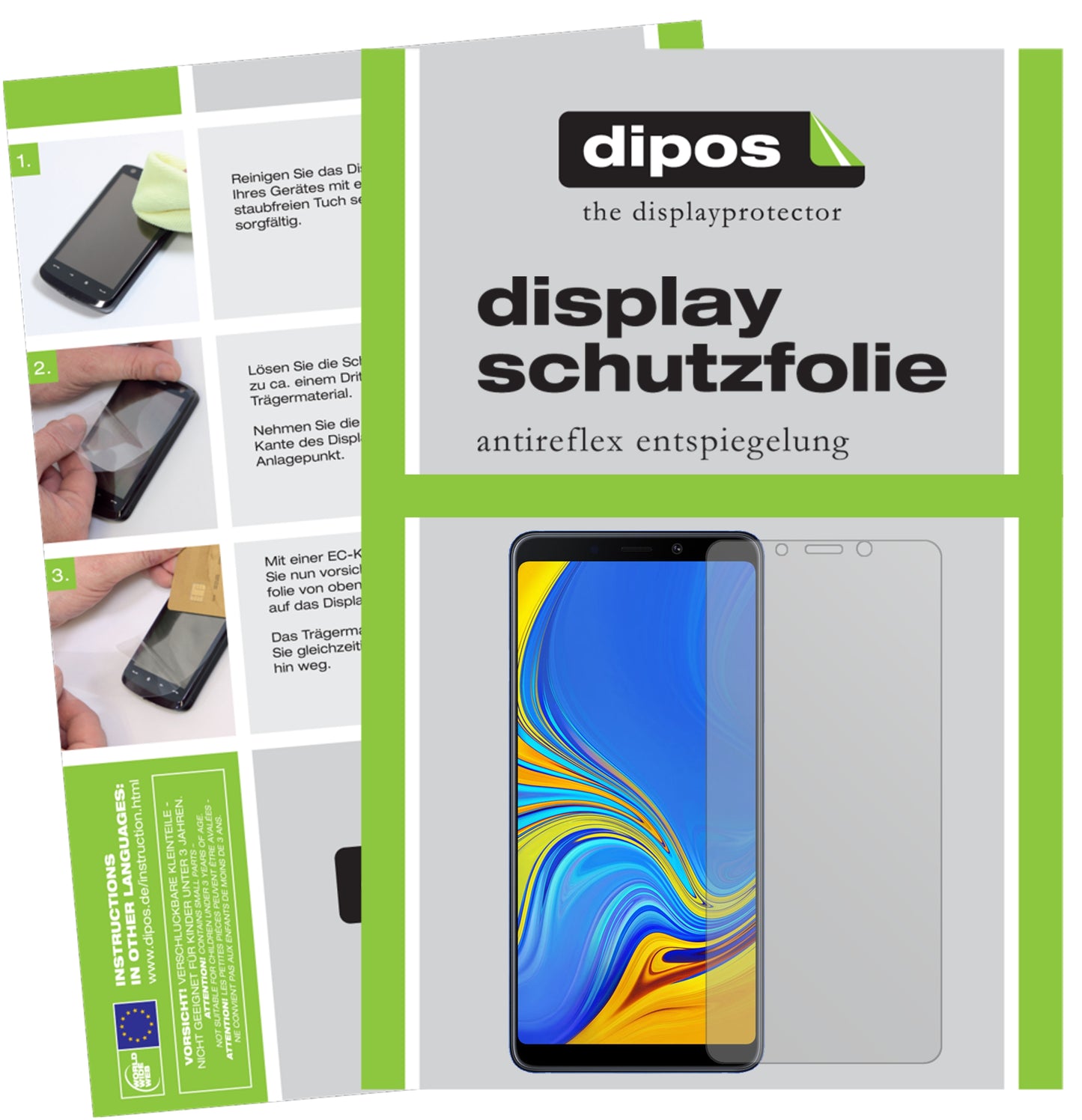 Mattes Panzerglas: Entspiegelte, dünne Folie, Fingerabdruckresistenz und Bildschirmschutz für Samsung-Galaxy A9 (2018)