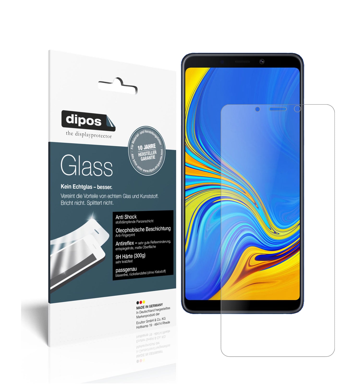 Mattes Panzerglas: Schutz vor Brüchen, Fingerabdrücken und Bildschirmblendung für Samsung-Galaxy A9 (2018)