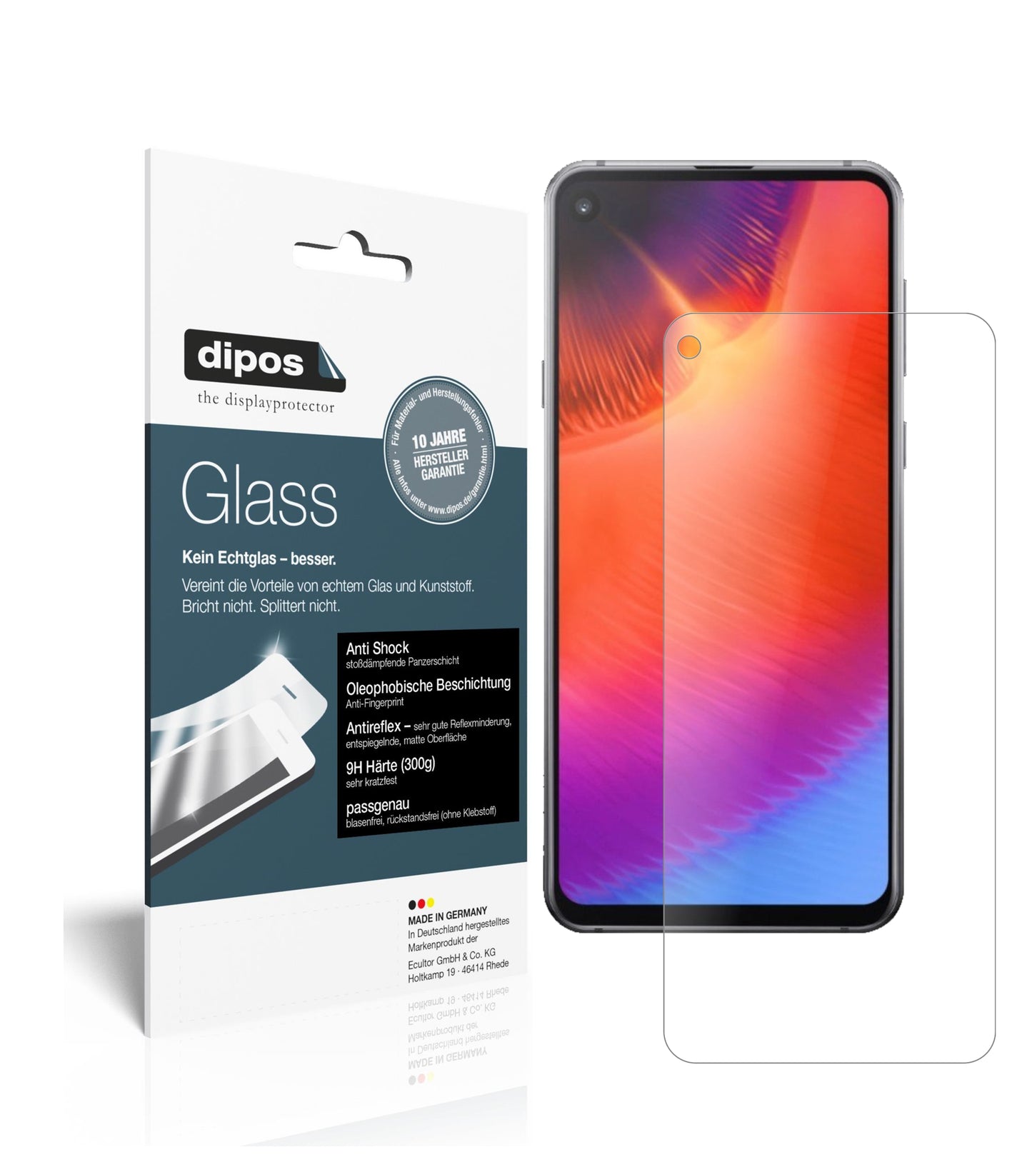 Mattes Panzerglas: Schutz vor Brüchen, Fingerabdrücken und Bildschirmblendung für Samsung-Galaxy A9 Pro (2019)