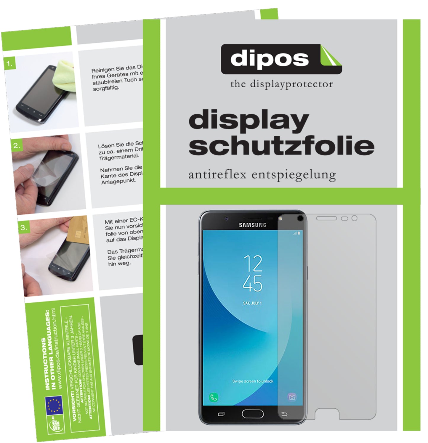 Mattes Panzerglas: Entspiegelte, dünne Folie, Fingerabdruckresistenz und Bildschirmschutz für Samsung-Galaxy J7 Max