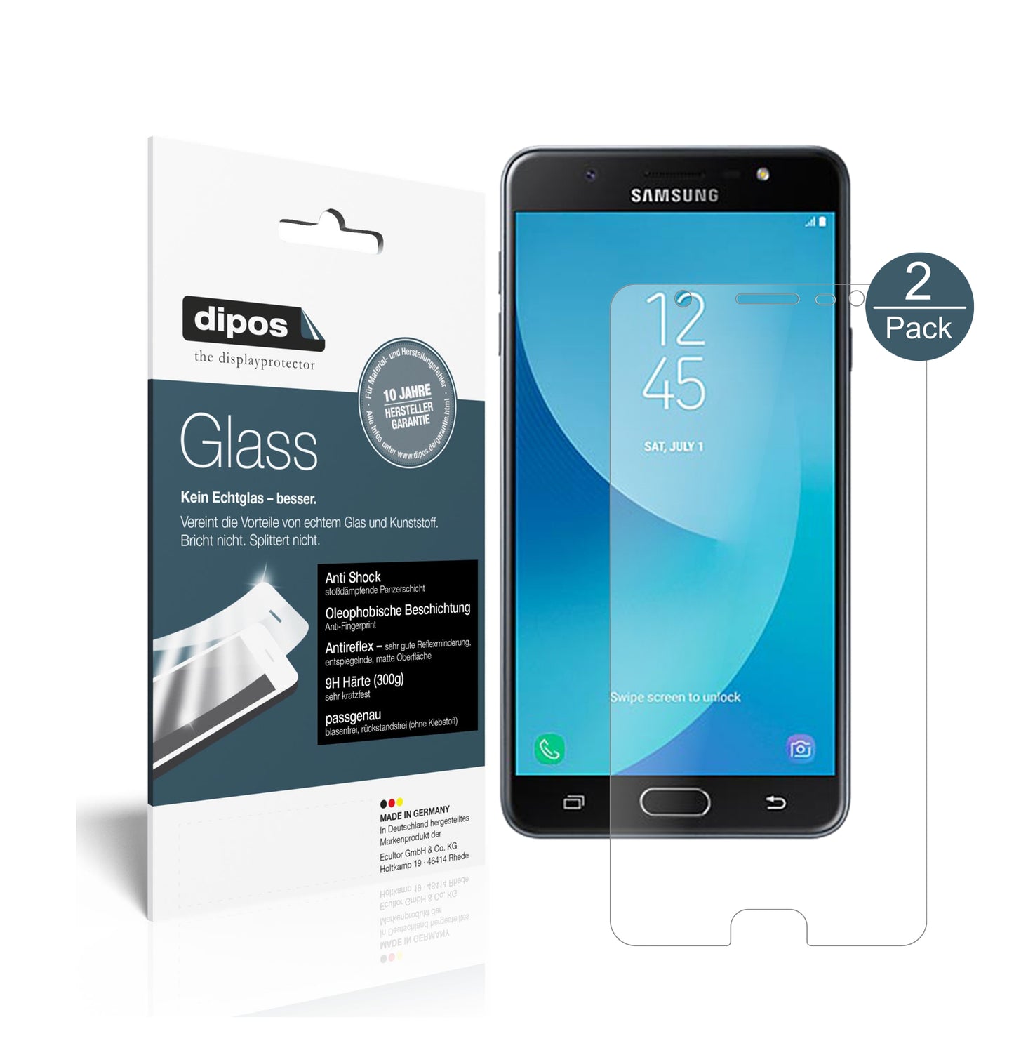 Mattes Panzerglas: Schutz vor Brüchen, Fingerabdrücken und Bildschirmblendung für Samsung-Galaxy J7 Max