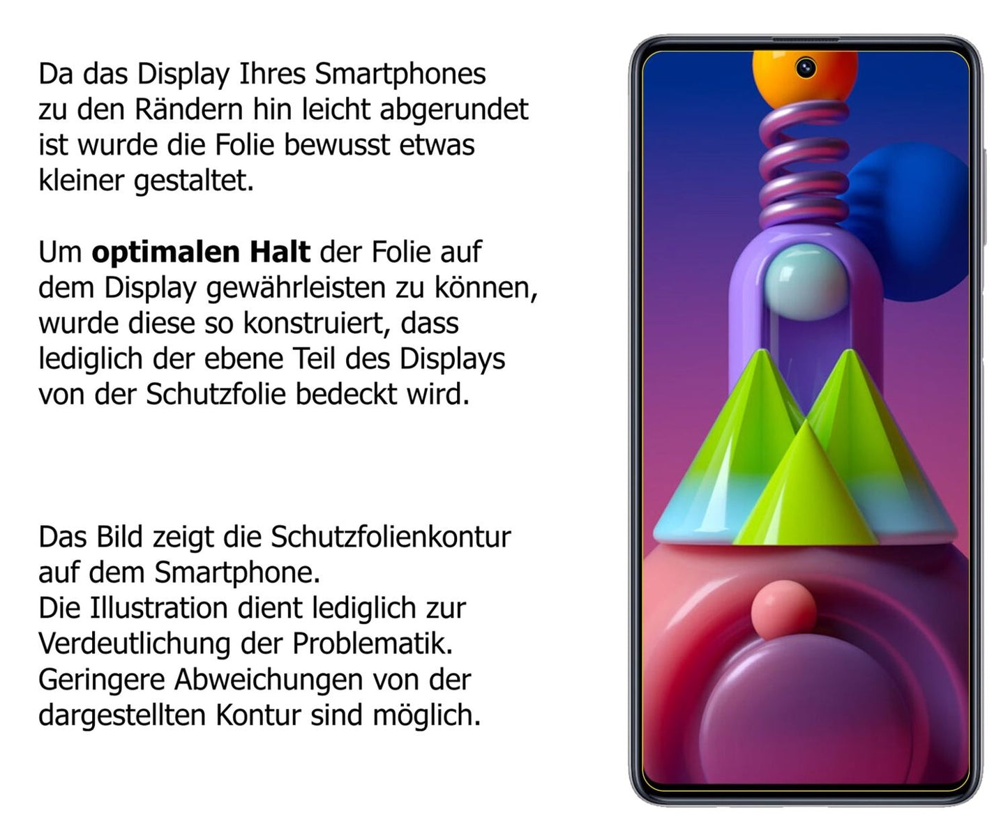Dünne und klare Folie passend zugeschnitten für Samsung Galaxy M51